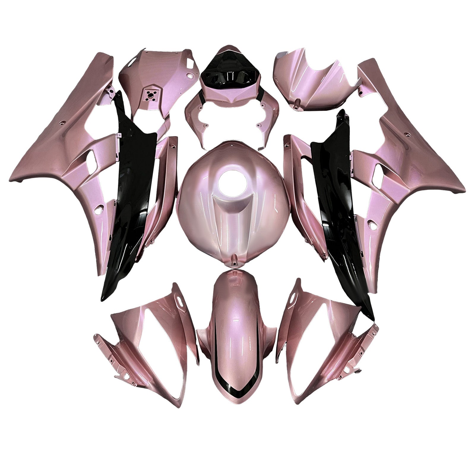 Amotopart 2006-2007 Yamaha YZF-R6 Pink & Black Fairing Kit