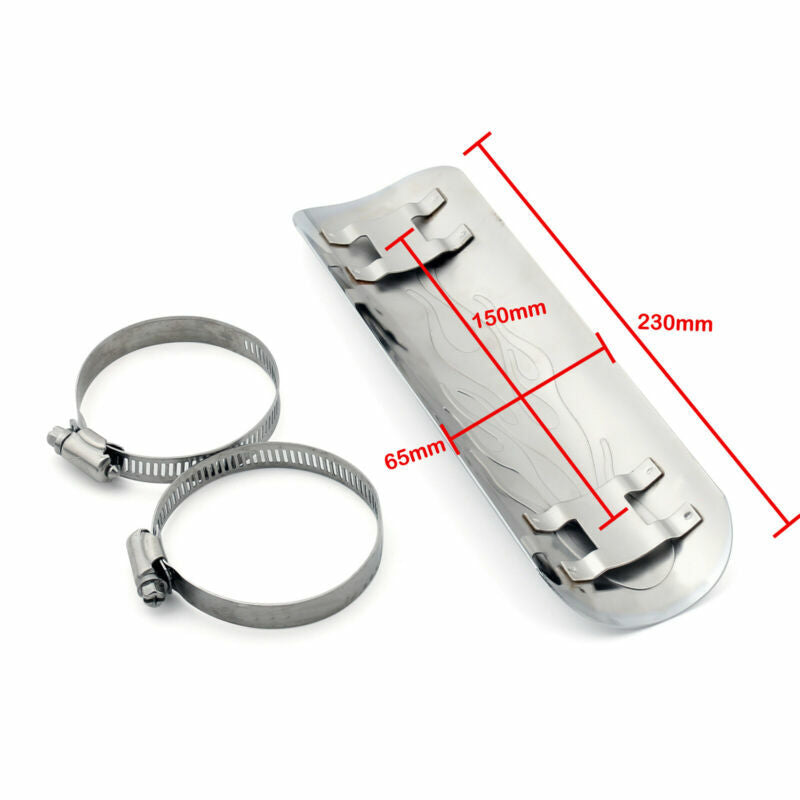 Für Auspuff Dyna Rohr Abdeckung Chopper GER Wache Chrome Hitzeschild Neu