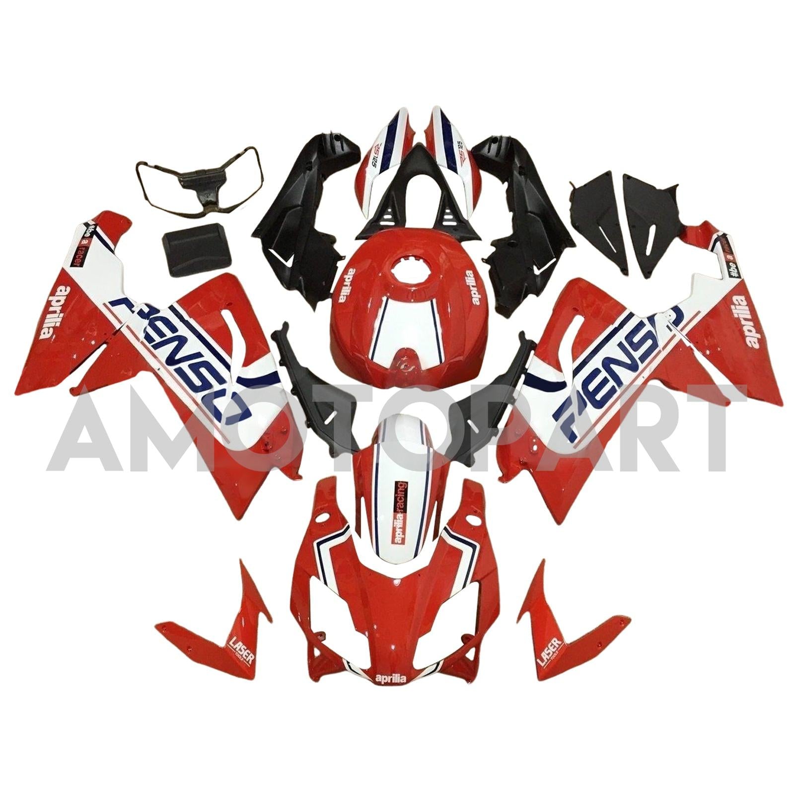 Amotopart 2006-2011 Rs125 Aprilia Red & White Style1 Fairing Kit