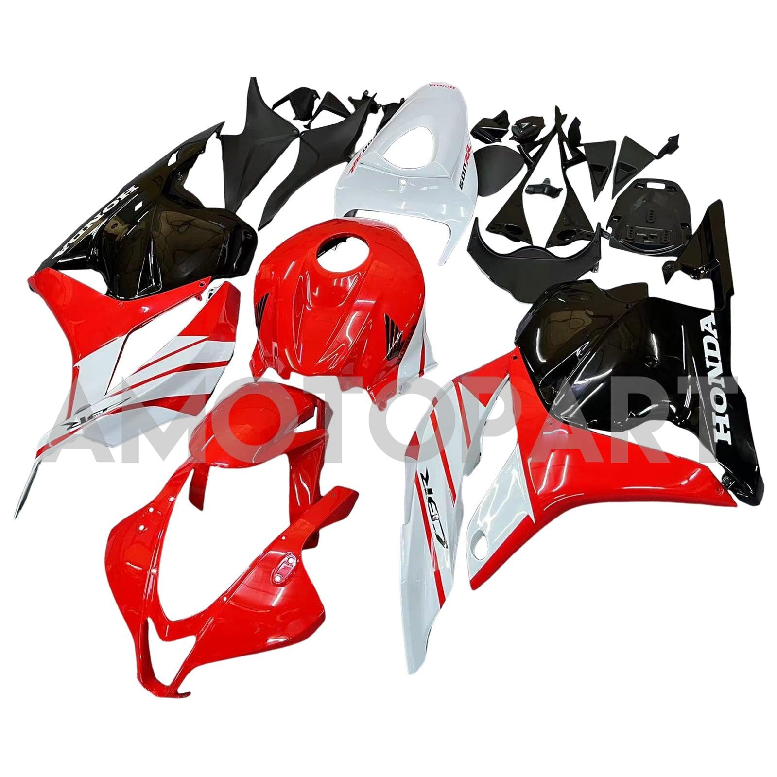 Amotopart 2009-2012 Honda CBR600RR Red Black White Fairing Kit