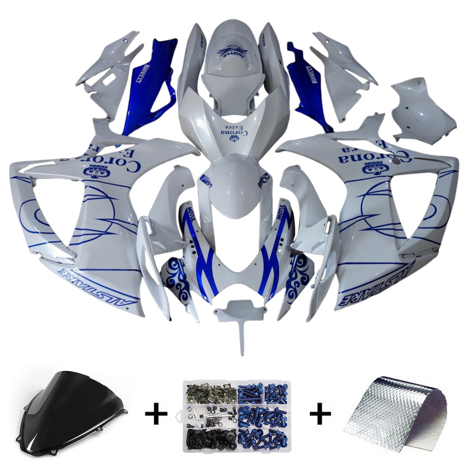 Amotopart 2006-2007 Suzuki GSXR 600/750 White Blue Fairing Kit