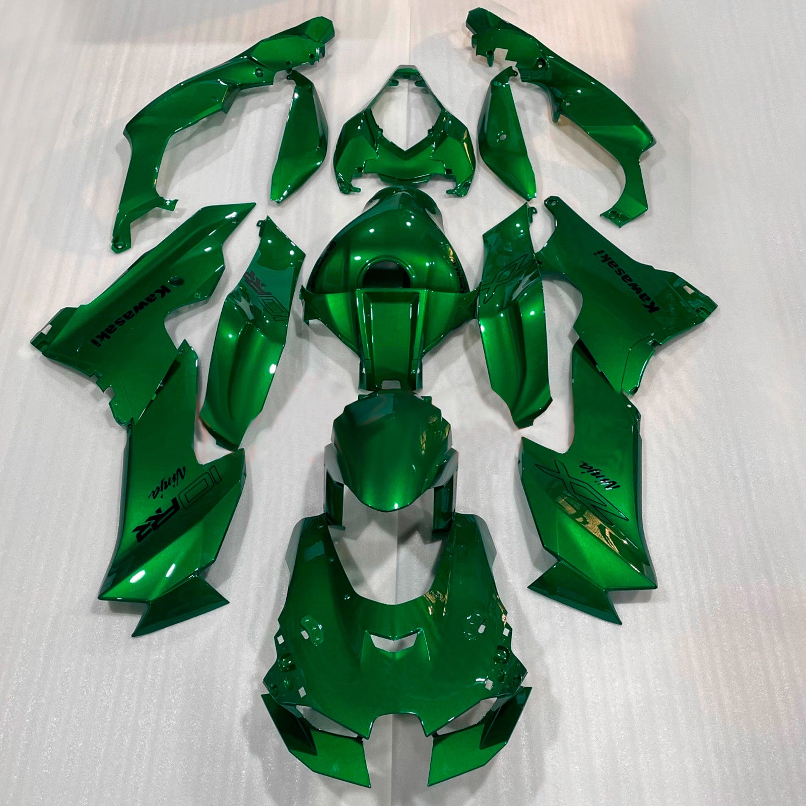 Amotopart 2021-2025 Kawasaki ZX-10R/ZX-10RR Green Black Fairing Kit
