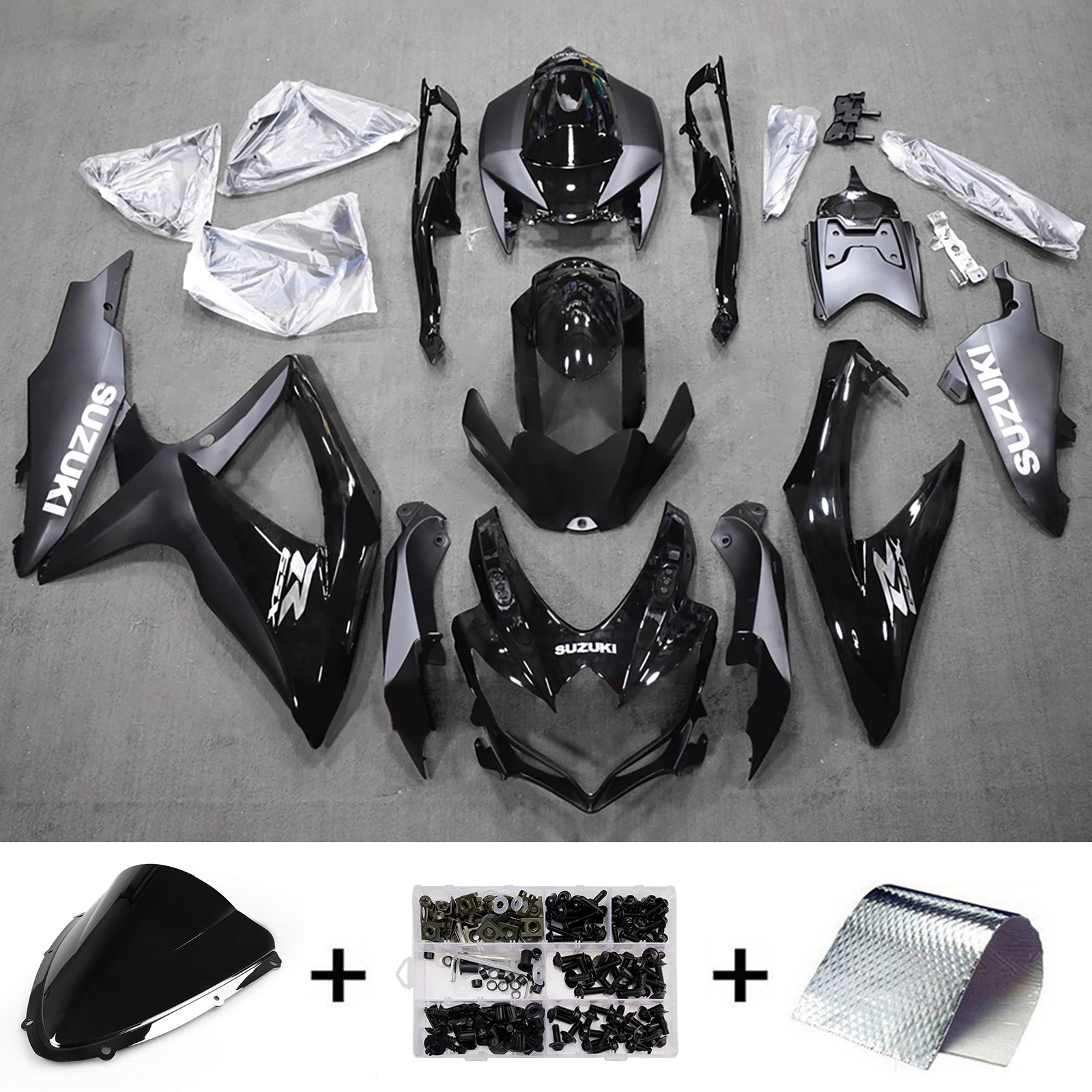 Amotopart 2008-2010 Suzuki GSXR 600/750 Black Fairing Kit