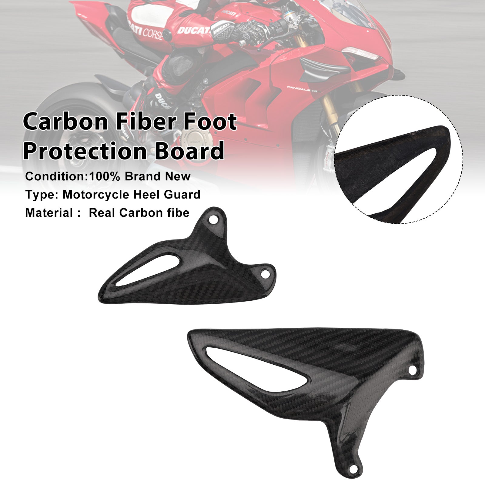 Ducati Panigale V4 V4S V4R V2 2018-2025 Real Carbon Fiber Foot Board
