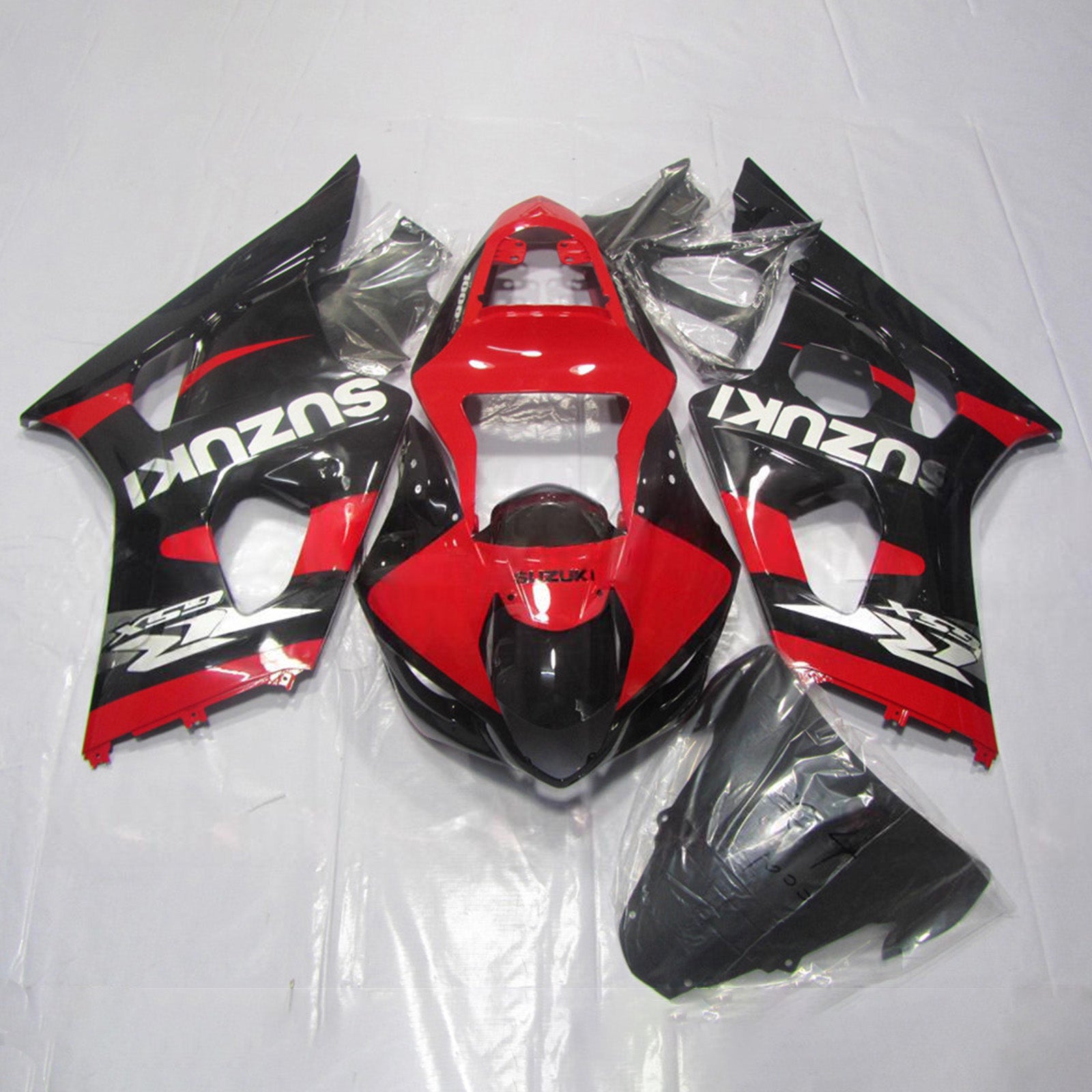 Amotopart 2000-2002 Suzuki GSXR1000 Red Black Silver Fairing Kit