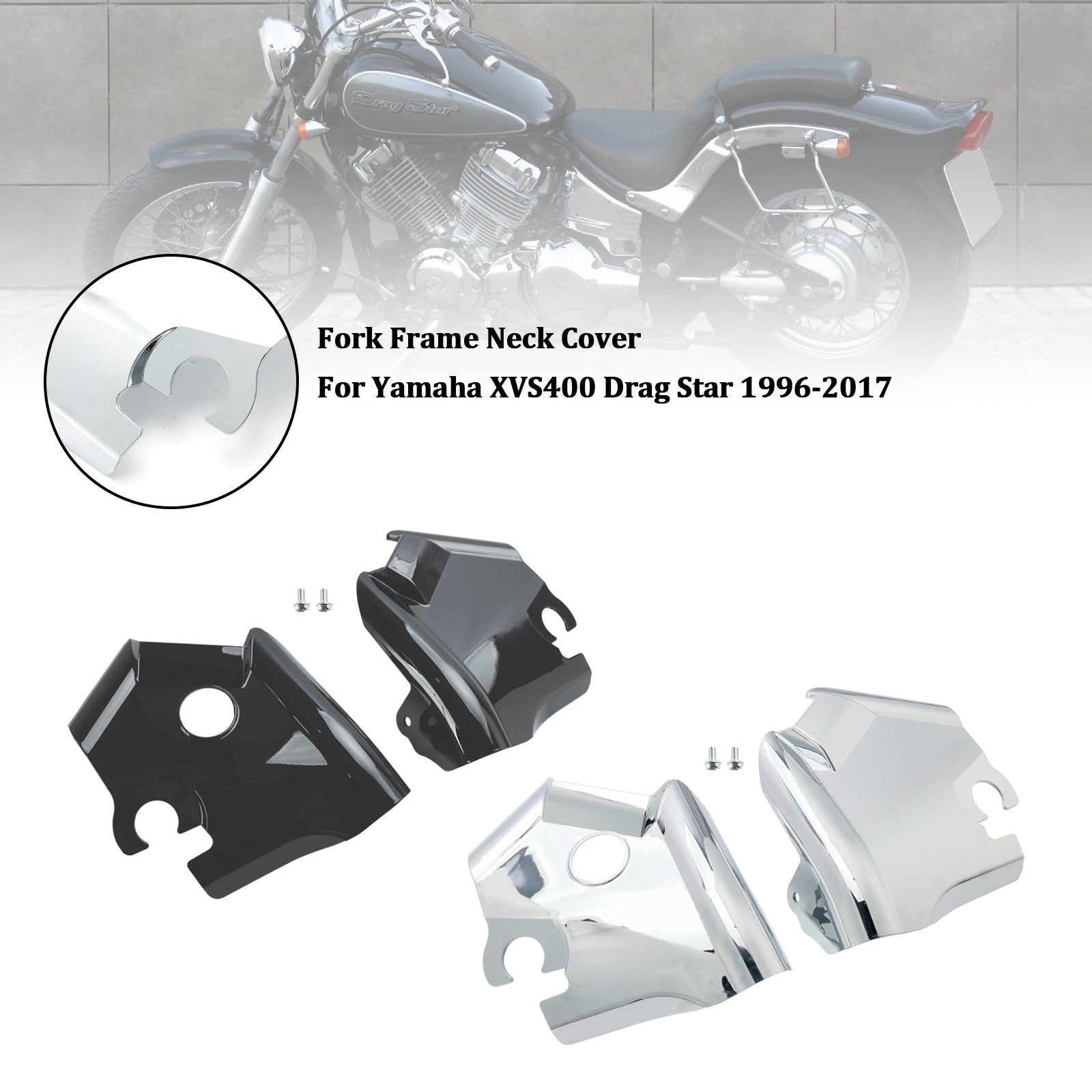 97-03 YAMAHA XVS400 XVS650 Drag Star V-Star 650 gaffel Nackskydd