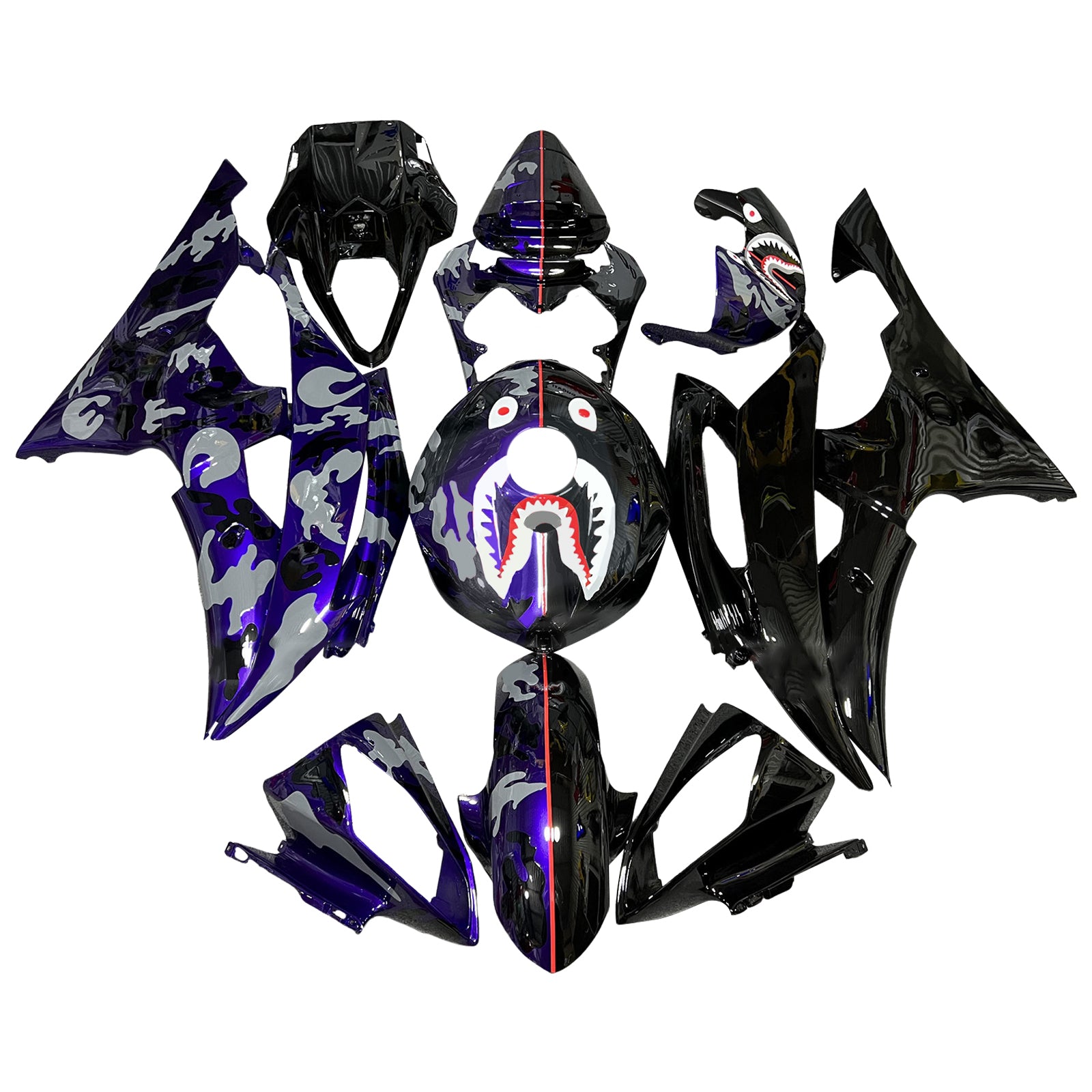 Amotopart 2008-2016 Yamaha YZF-R6 Purple Blue Black Fairing Kit