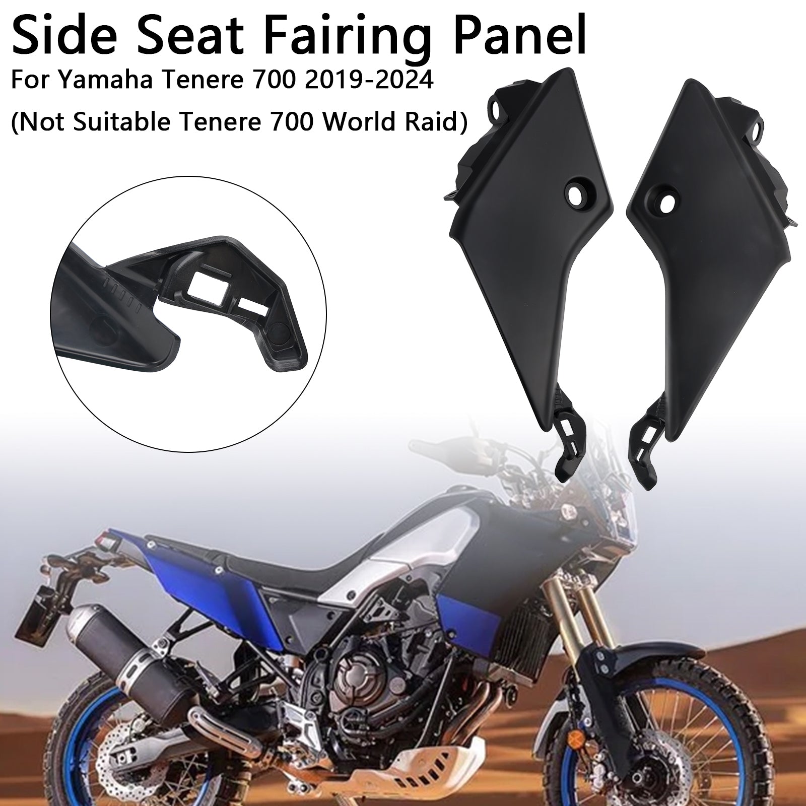 2019-2024 YAMAHA TENERE 700 Painel de carenagem de assento lateral capuz