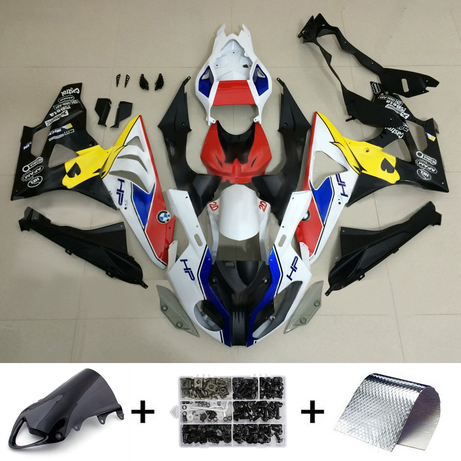 Amotopart 2009-2014 BMW S1000RR Black Blanc Rouge Red Jouloug Kit