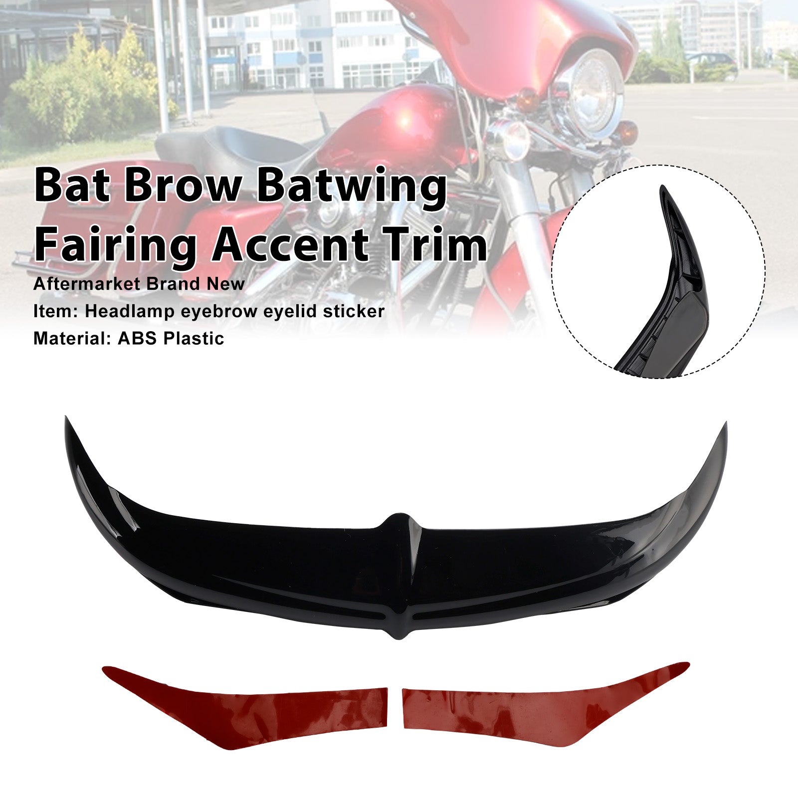 96-13 Electra Street Glides Trikes Bat Brow Batwing Fairing Accent Trim