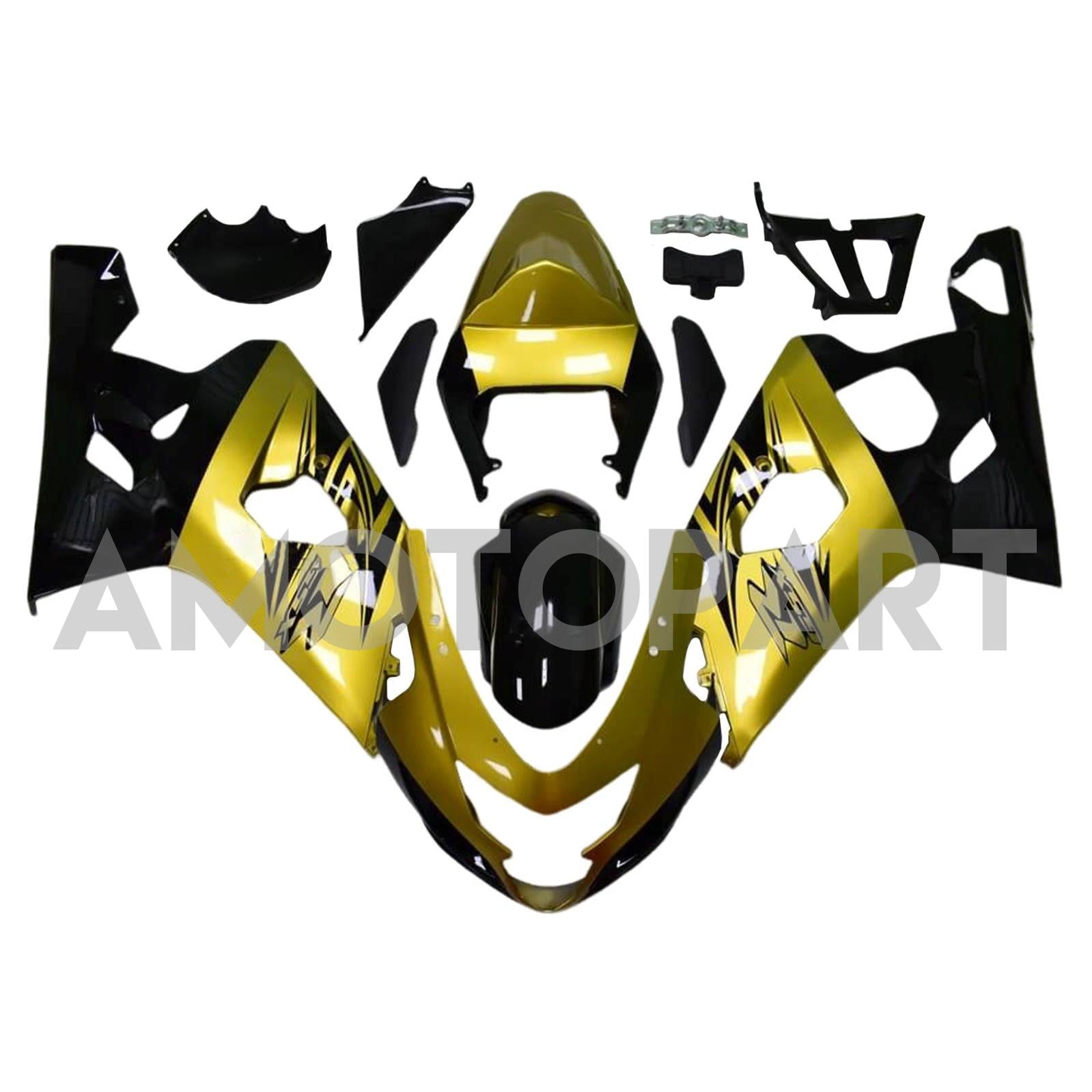 Amotopart 2004–2005 K4 GSXR 600/750 Suzuki Gold&Schwarzes Verkleidungskit