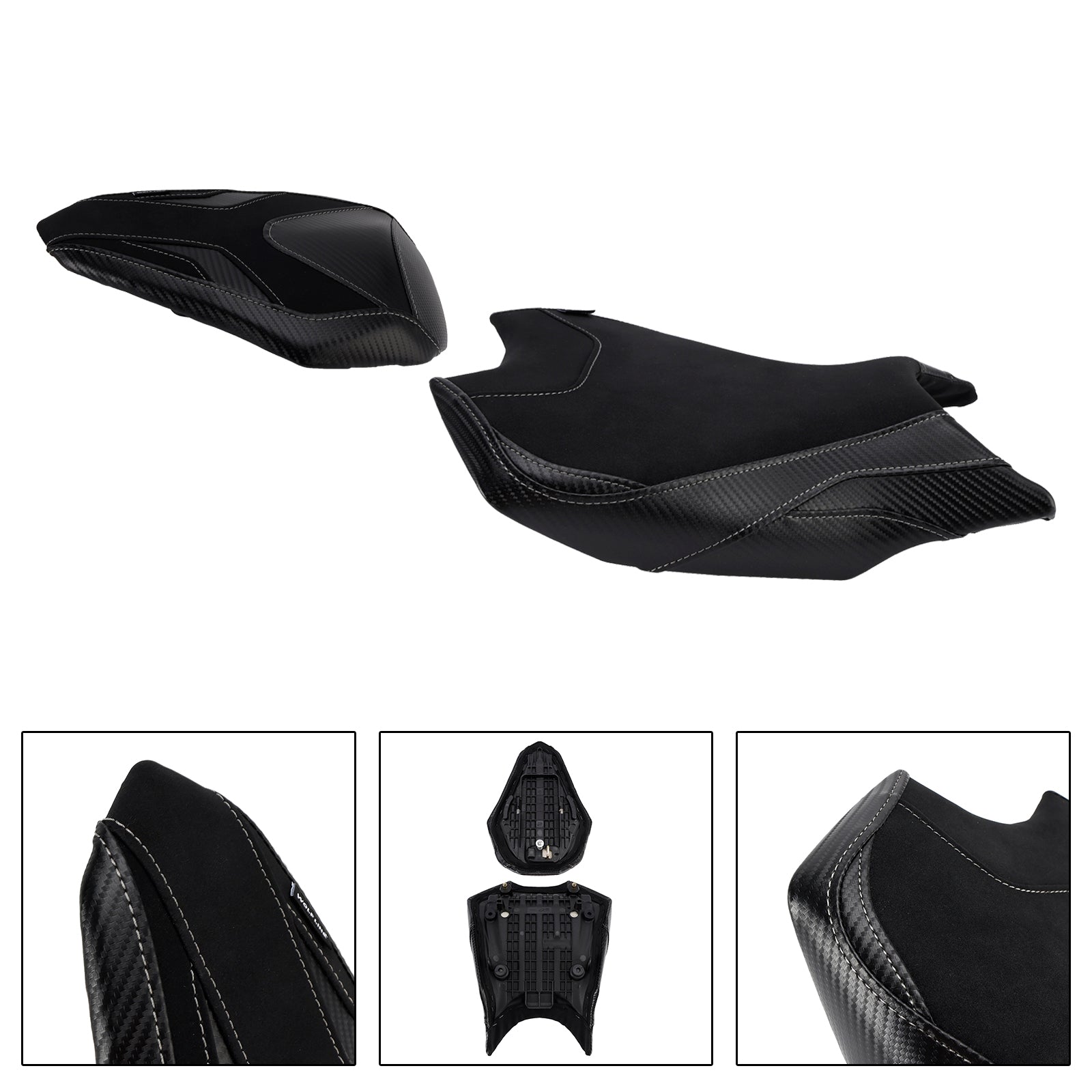 2017-2024 Honda Cbr250Rr Front&Rear Raider Passenger Cushion Kit Black