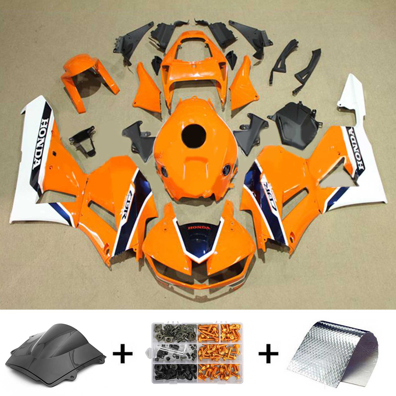Amotopart 13-25 US-version. & 13-23 Europeisk version F5 CBR600RR Honda Orange&Vit kåpsats