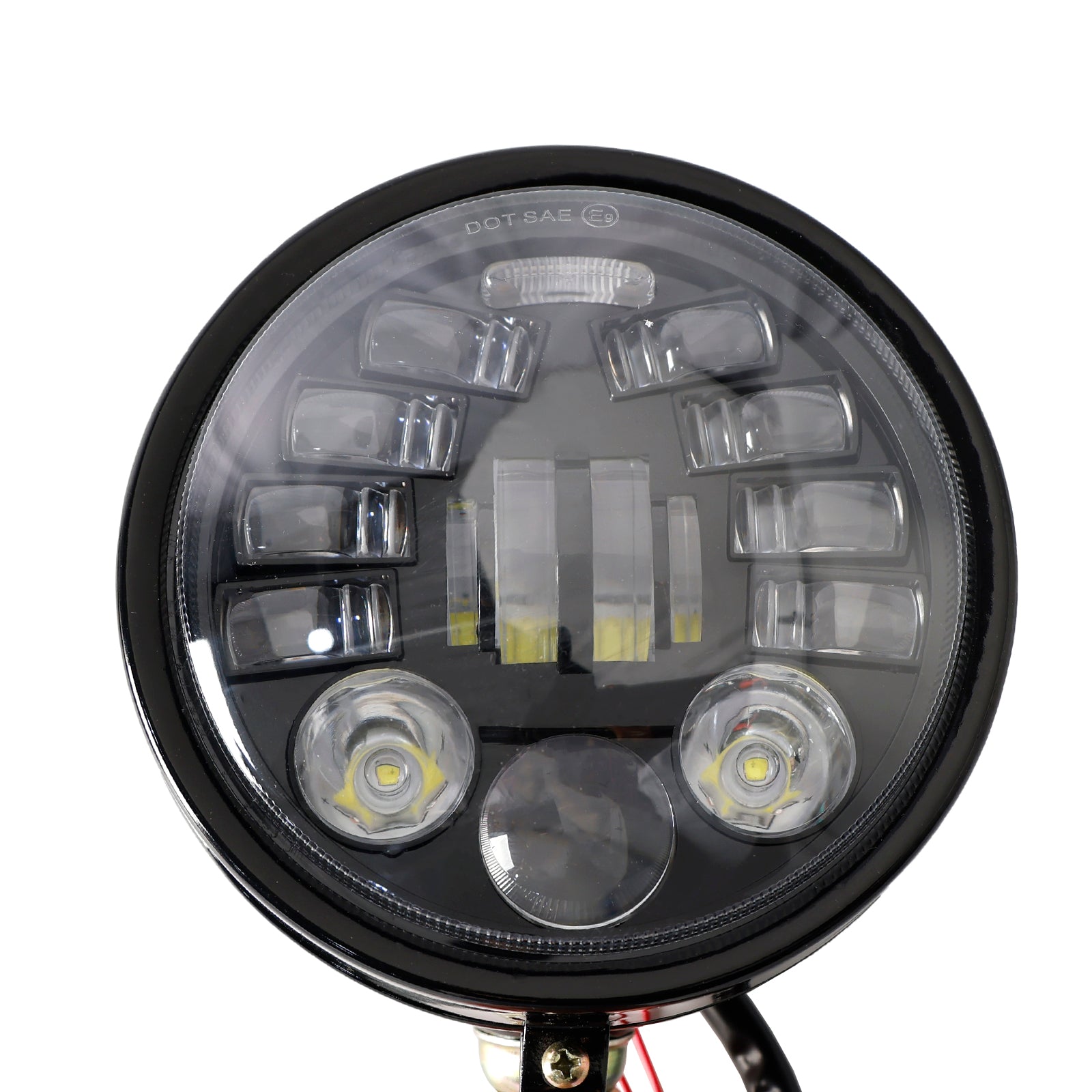 Motorcycle 5.75" Headlight Spotlight Universal Multifunctional Black #82