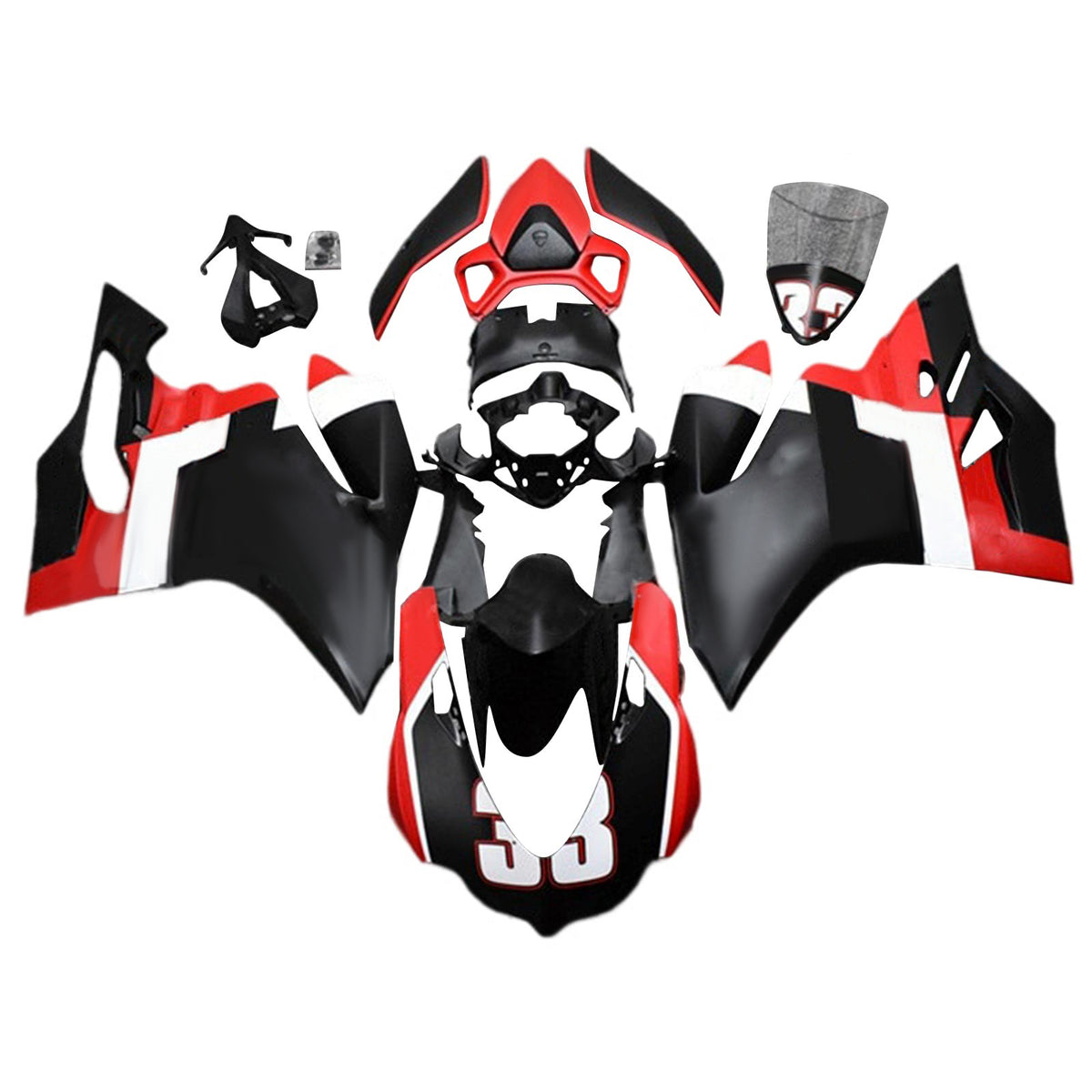 Amotopart 2015-2020 Ducati 959 Black Red Fairing Kit