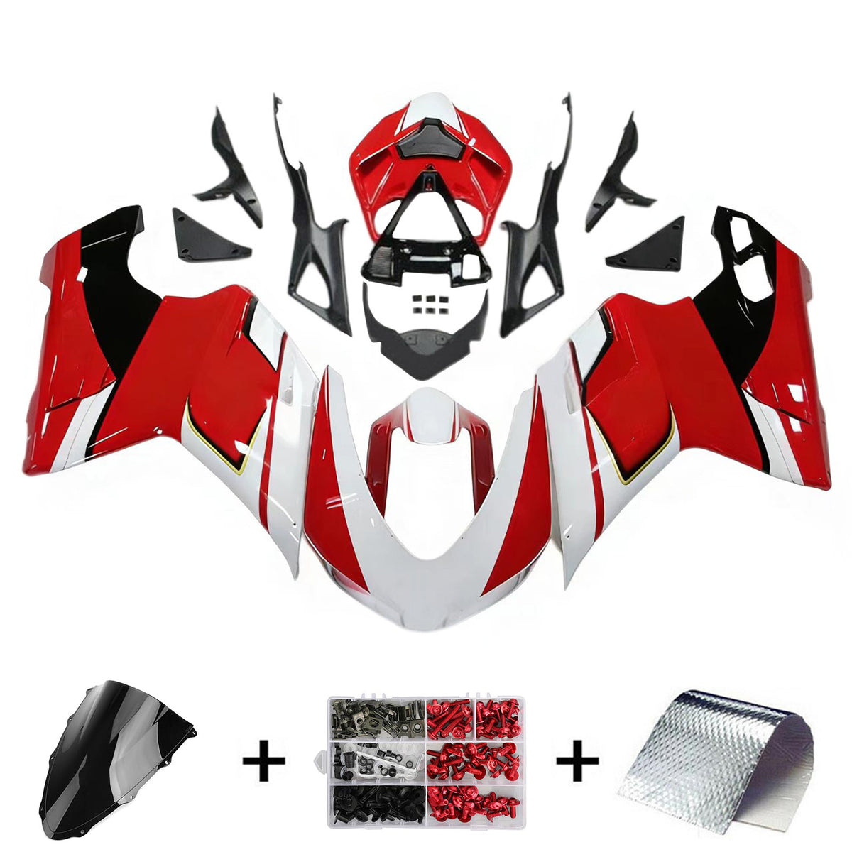 Amotopart 2015–2020 Ducati 959 rot-weißes Verkleidungsset