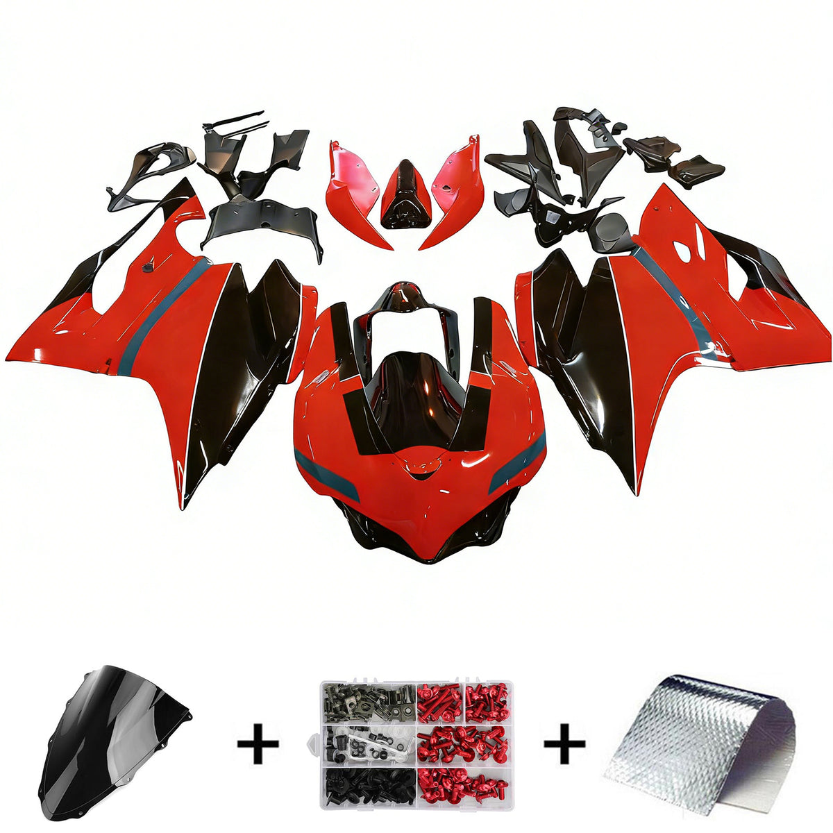 Amotopart 2015-2020 Ducati 959 Red Black Fairing Kit