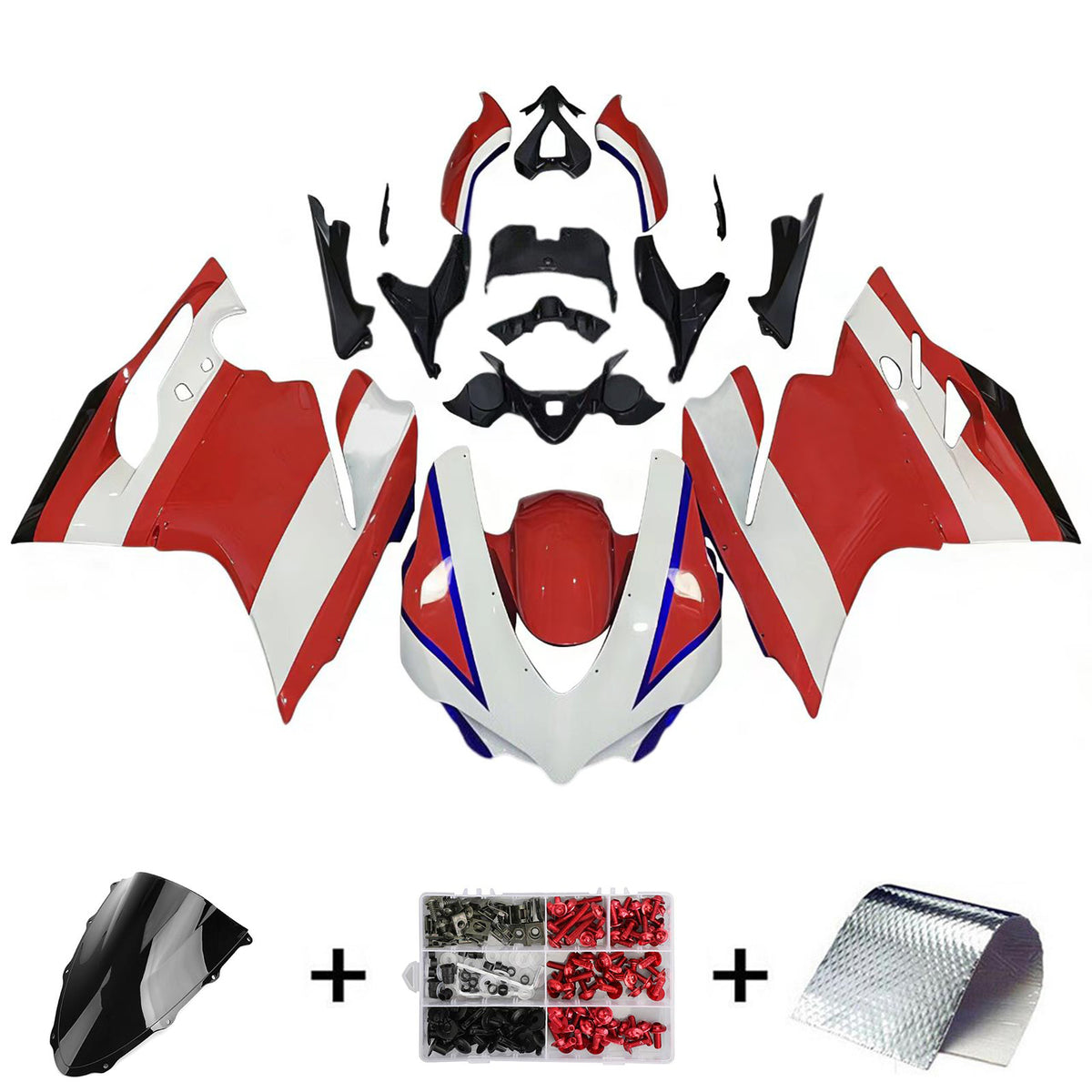 Amotopart 2015-2020 Ducati 959 Red White Fairing Kit