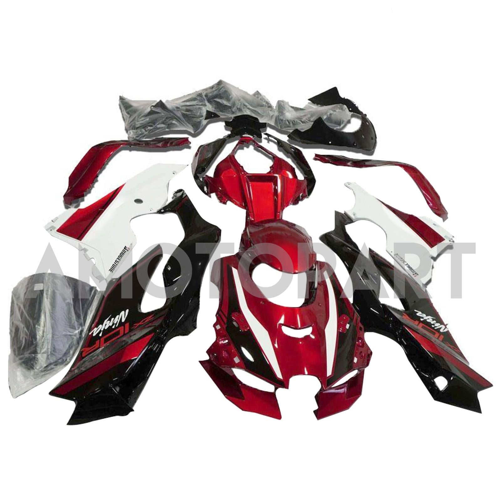 Amotopart 2021-2025 Kawasaki ZX10R ZX10RR GLAGSSY SCHWARZE WEISE ROTE KASTE