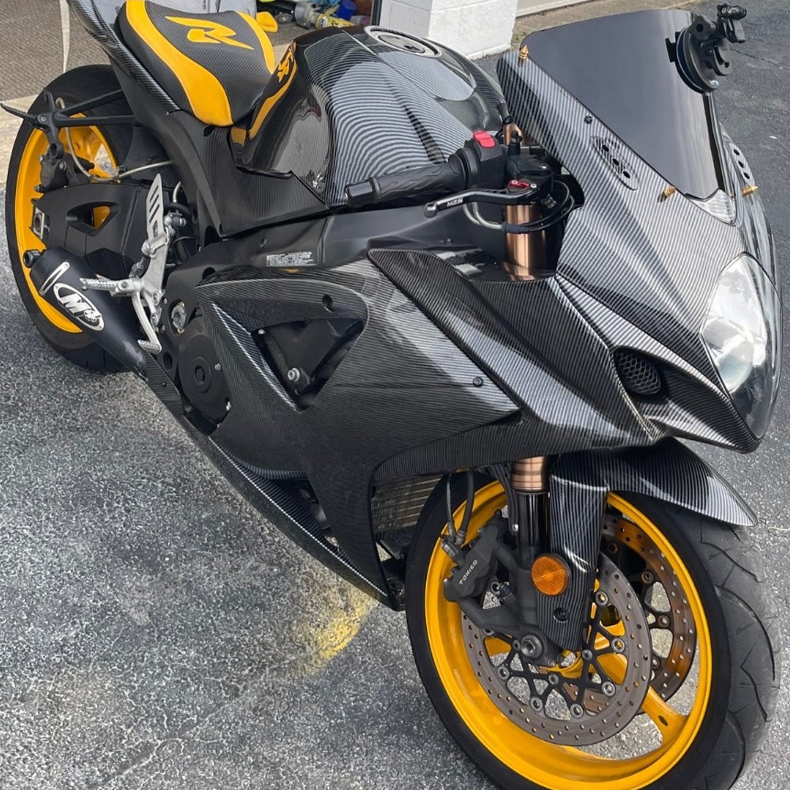 Amotopart 2007-2008 Suzuki GSXR1000 Carbon Fiber Pattern Fairing Kit