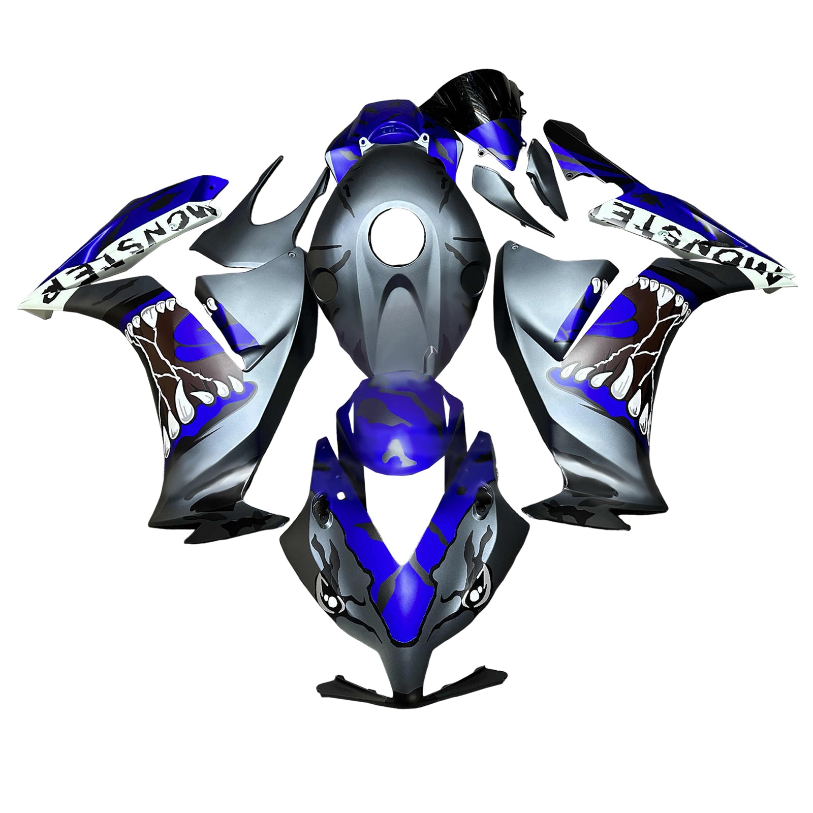 Amotopart 2012-2016 Honda CBR1000RR Matte Grey Black Blue Fairing Kit
