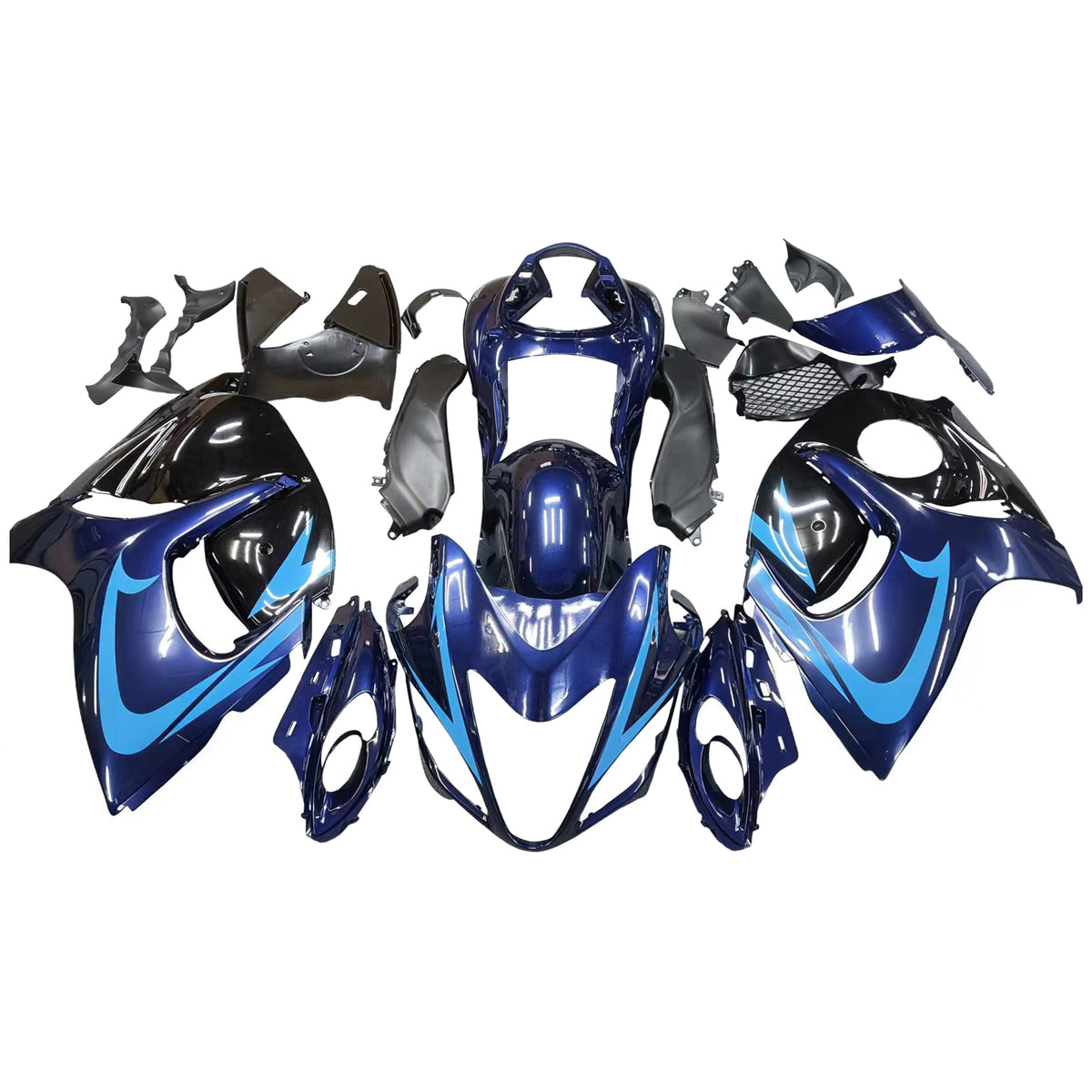 Amotopart 2008-2020 スズキ ハヤブサ GSX1300R ブラック ブルー フェアリングキット