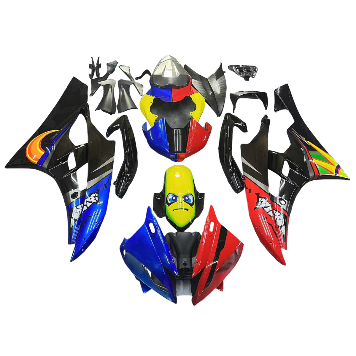 Amotopart 2006-2007 ヤマハ YZF-R6 ブラック レッド グレー ブルー フェアリングキット