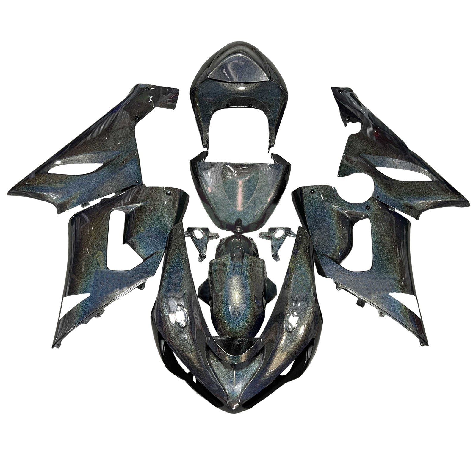 Amotopart 2005-2006 Kawasaki ZX6R 636 Rianbow Color Fairing Kit