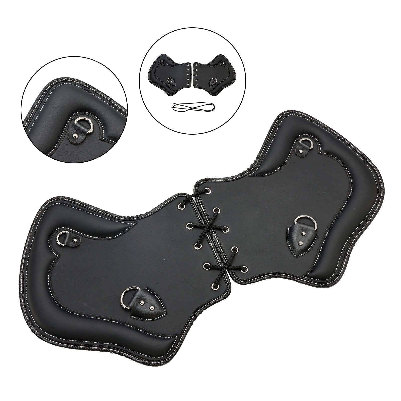 2Pcs Universal Heat Saddle Shield Deflector Blackb For Flhxs Glide Rider Fxdwg Brown