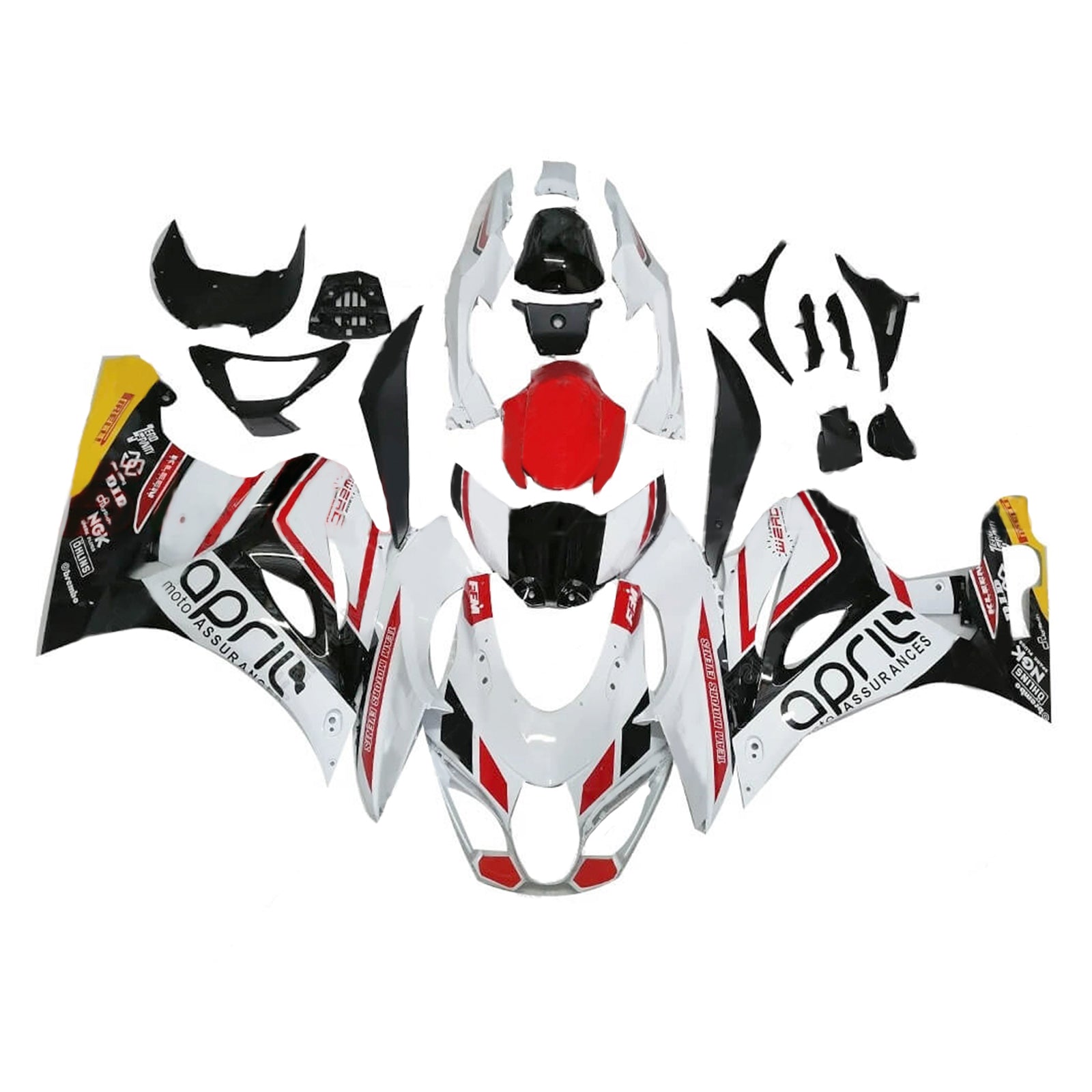 Amotopart 2017-2025 K17 GSXR1000 Suzuki White&Red Fairing Kit