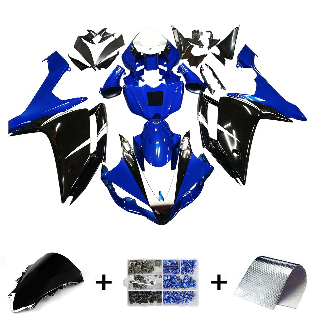 Kit carena Amotopart 2007-2008 Yamaha YZF-R1 blu nero bianco