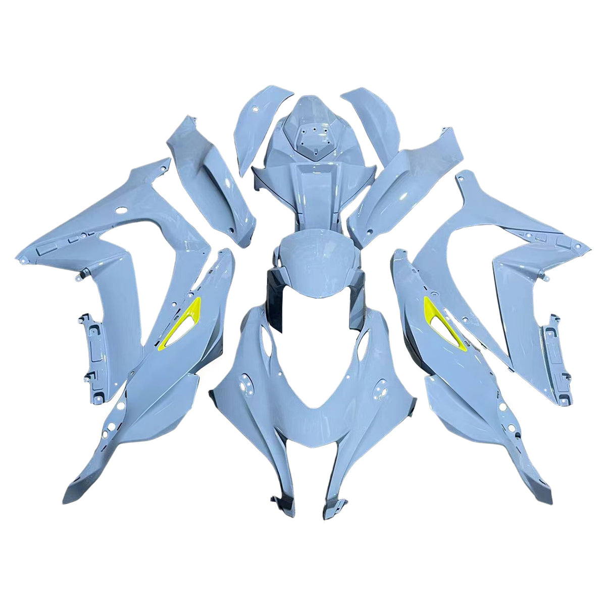 Amotopart 2016-2020 Kawasaki ZX-10R Blue White Fairing Kit