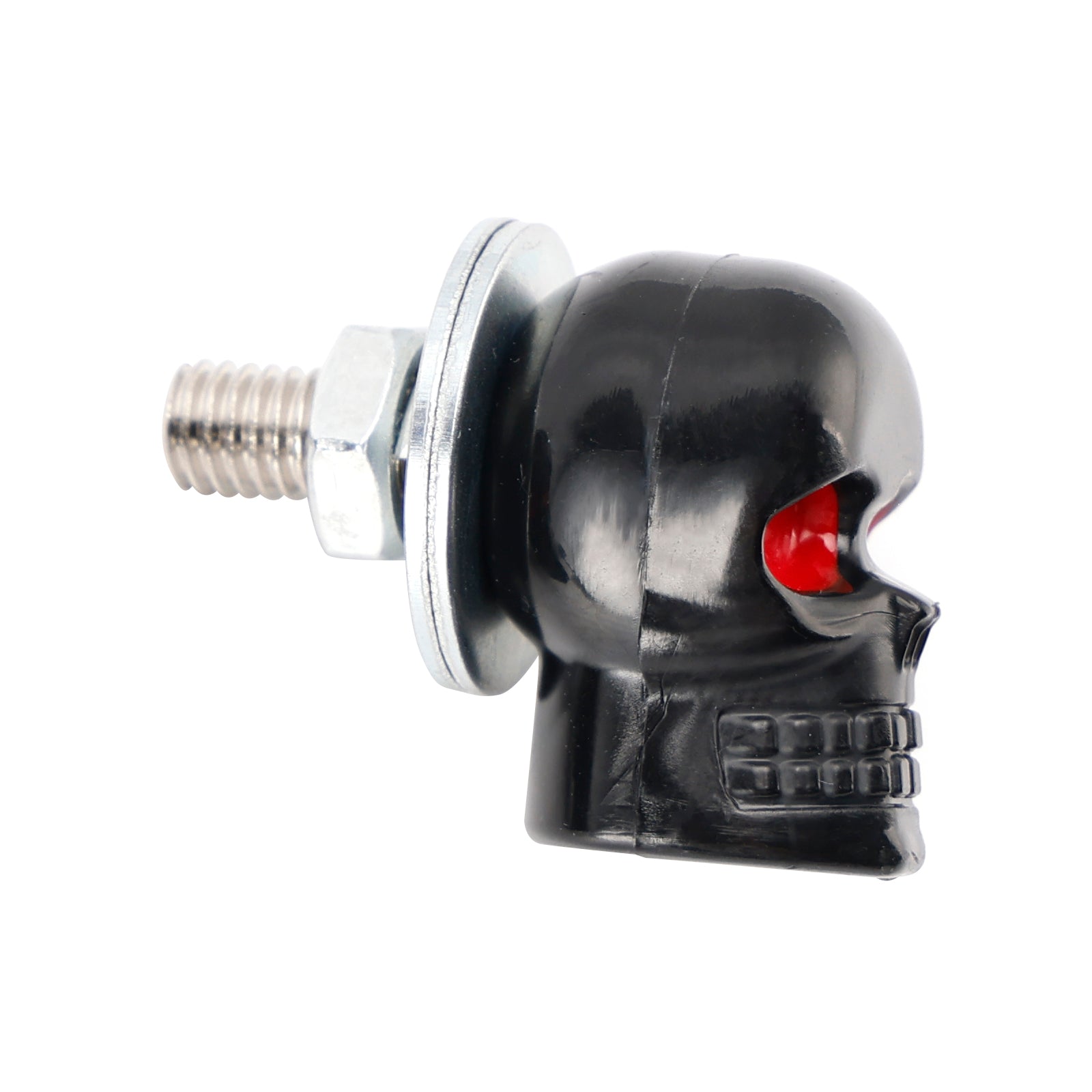 X4 M6 Plastic Custom Head Skull License Plate Frame Screws Bolts Hardware Black