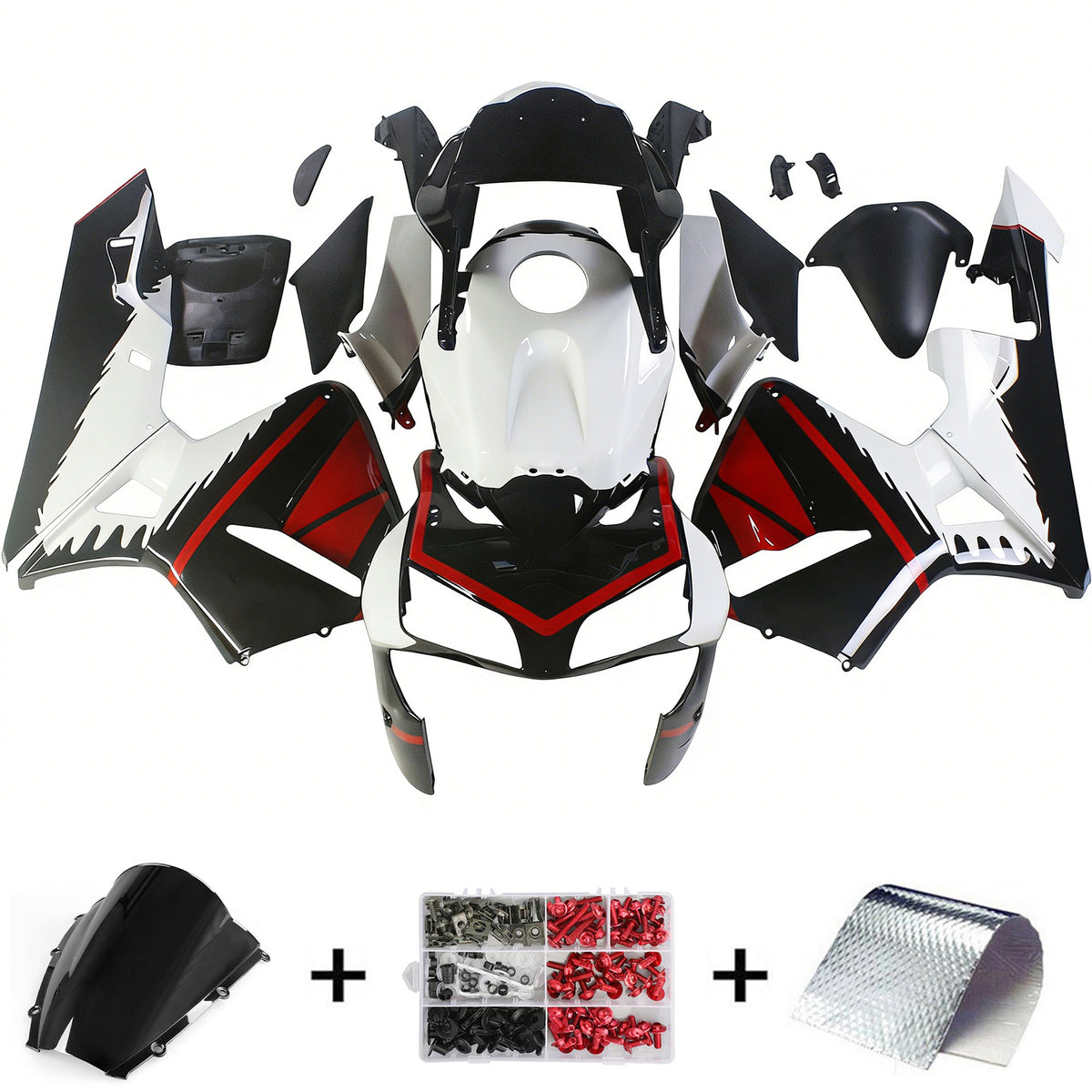 Amotopart 2003-2004 Honda CBR600RR F5 White Black Fairing Kit