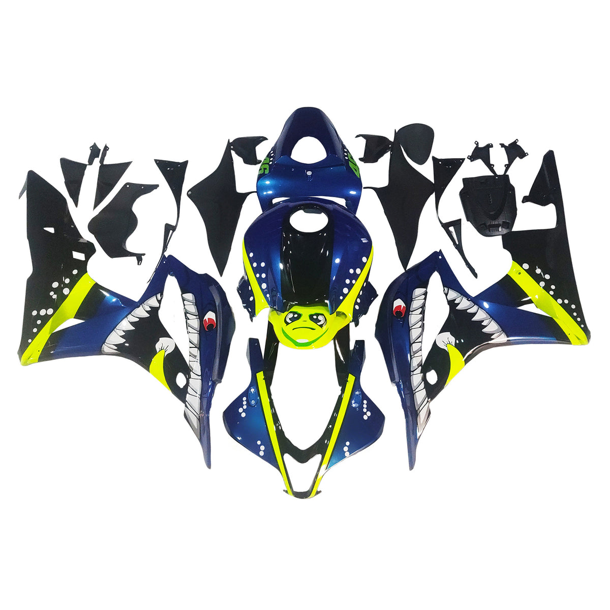 Amotopart 2007–2008 Honda CBR600RR F5 Blau Gelb Verkleidungsset