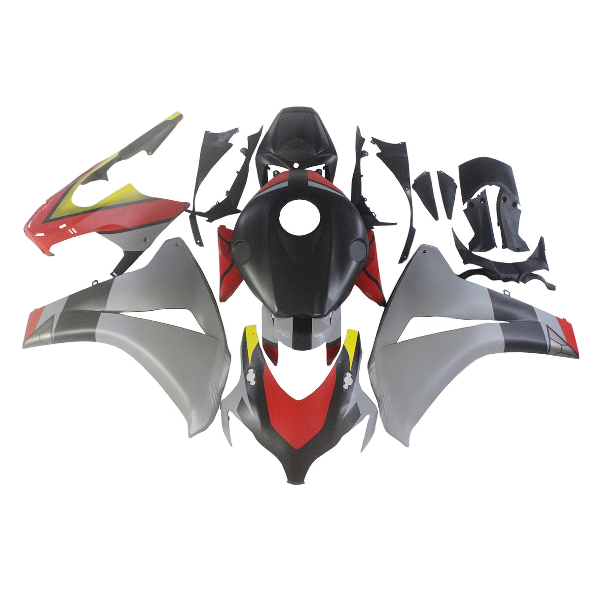 Amotopart 2008-2011 Honda CBR1000RR Black Grey Fairing Kit