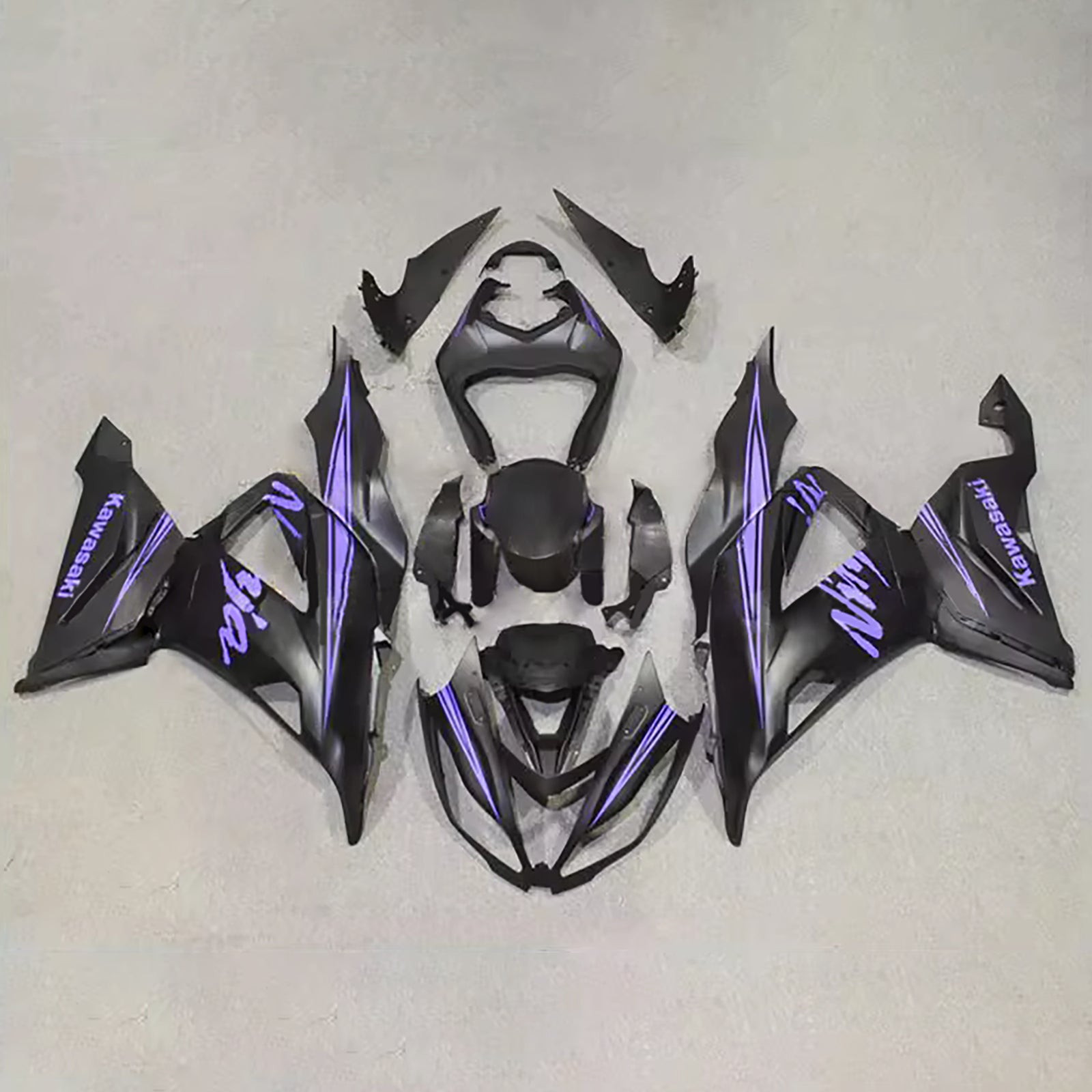 Amotopart 2013-2018 Kawasaki ZX6R 636 Black Purple Fairing Kit