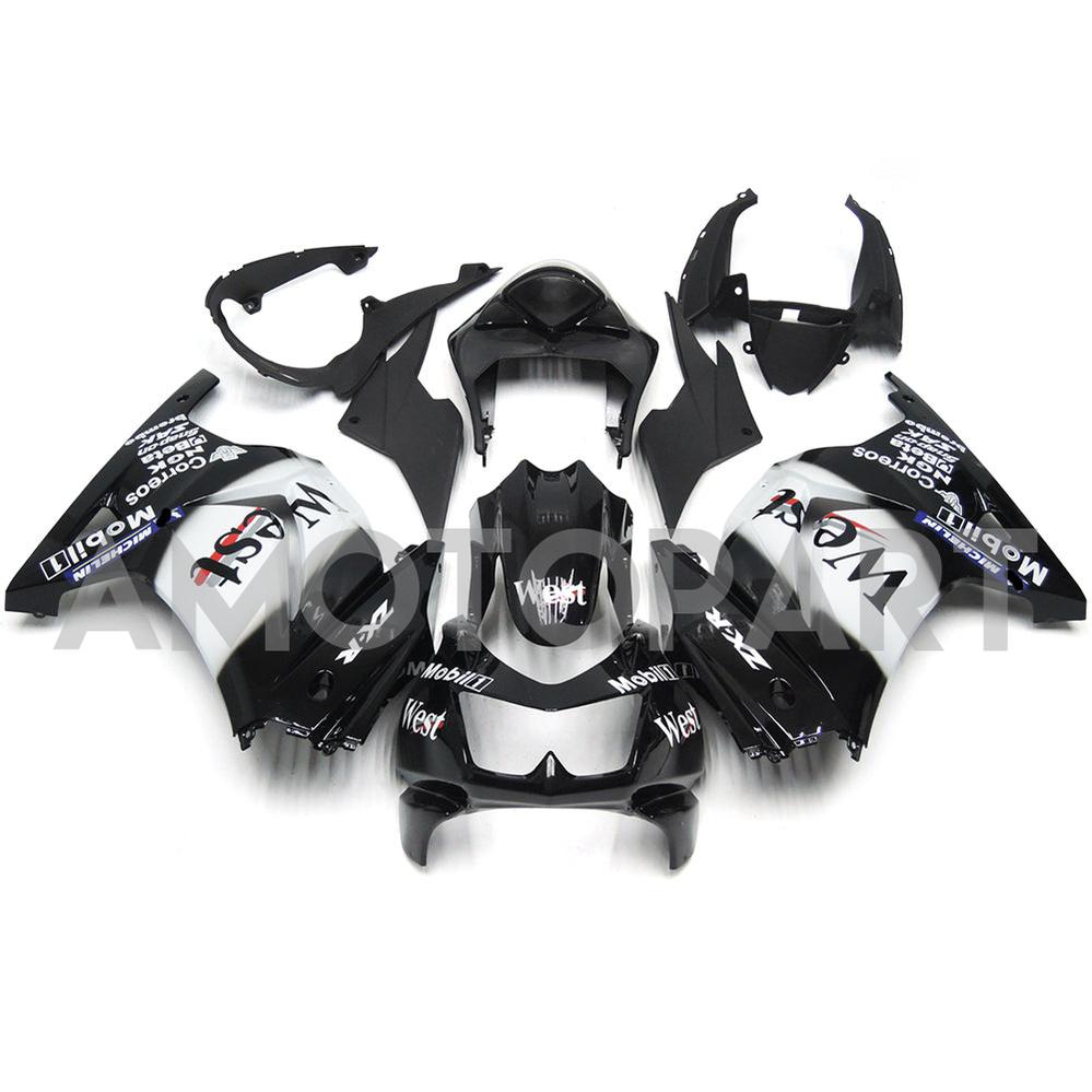 Amotopart Kawasaki EX250 Ninja250R 2008-2012 White & Black Style2 Fairing Kit