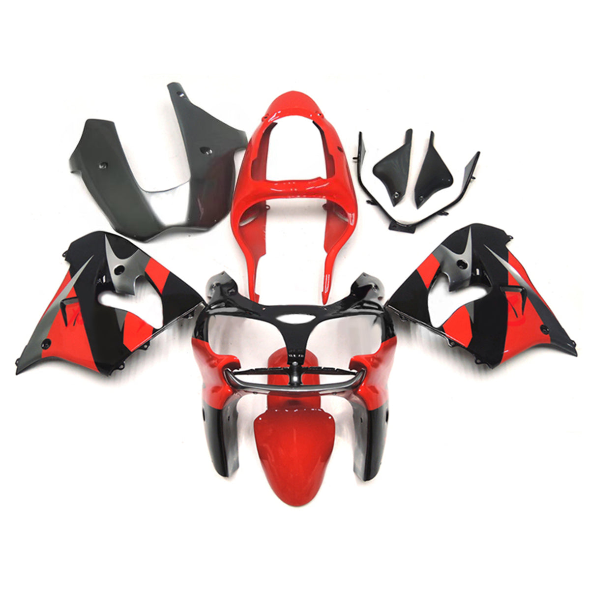 Amotopart 2002-2003 Kawasaki ZX-9R Grå Sort Rød Hvid Fairing Kit