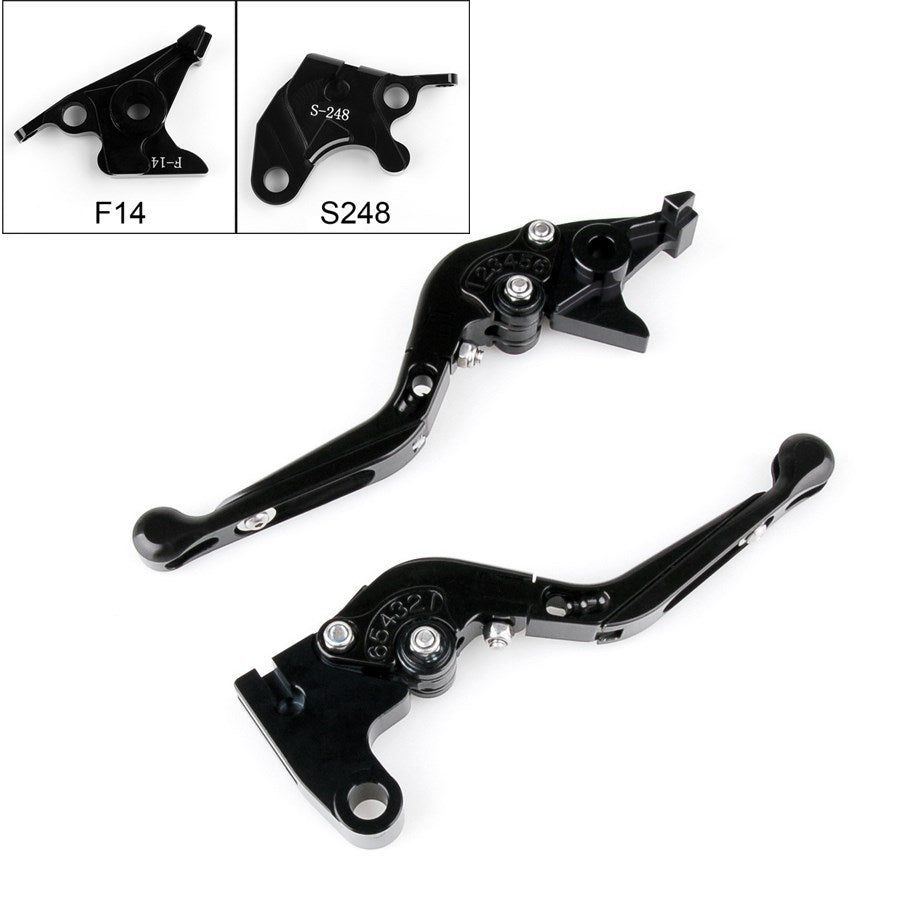Suzuki GSXR GSR SFV Adjustable Folding Extendable Brake Clutch Levers Black