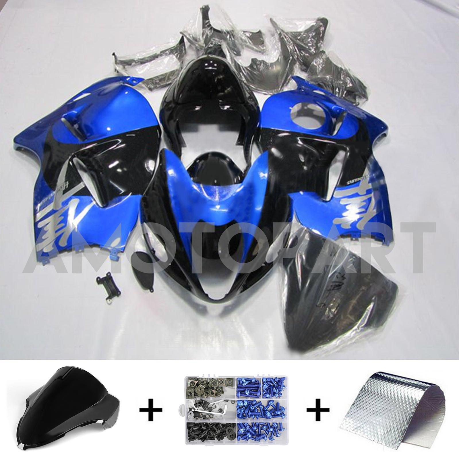 Amotopart 1999-2007 Suzuki Hayabusa GSX1300R Blue&Black Style2 Fairing Kit
