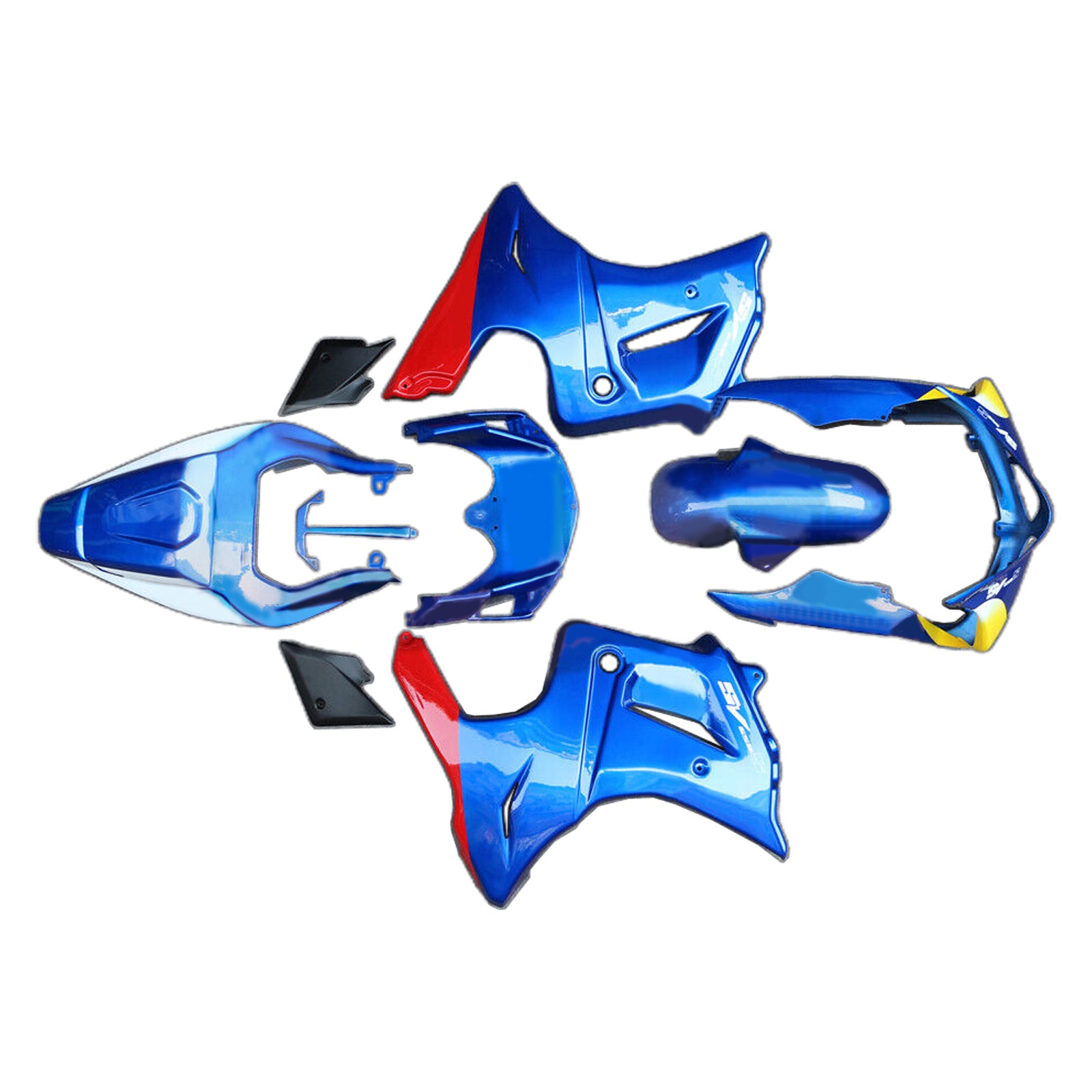 Amotopart 2003–2013 SV650 Suzuki, Blau&Rotes Verkleidungsset