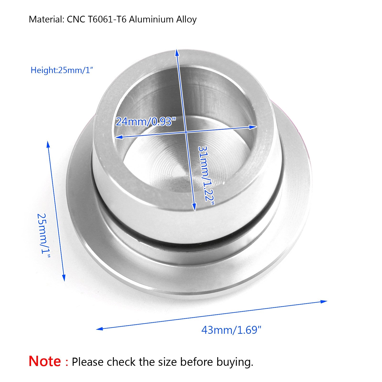 2005-2016 Yamaha TMAX T-MAX 530 CNC Silver Frame Hole Cap Plug Cover