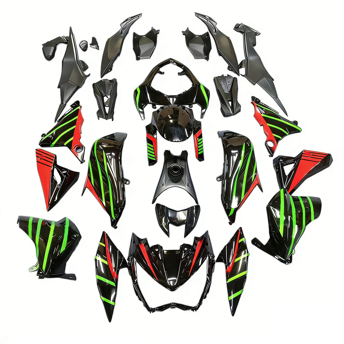 Amotopart 2013-2018 Kawasaki Z800 Gray Black Green White Fairing Kit
