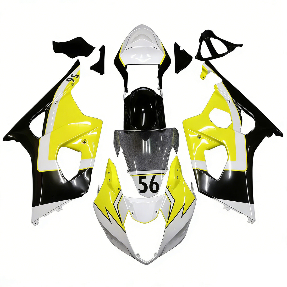 Amotopart 2003-2004 スズキ GSX-R1000 K3 ブラック ホワイト イエロー グレー フェアリングキット