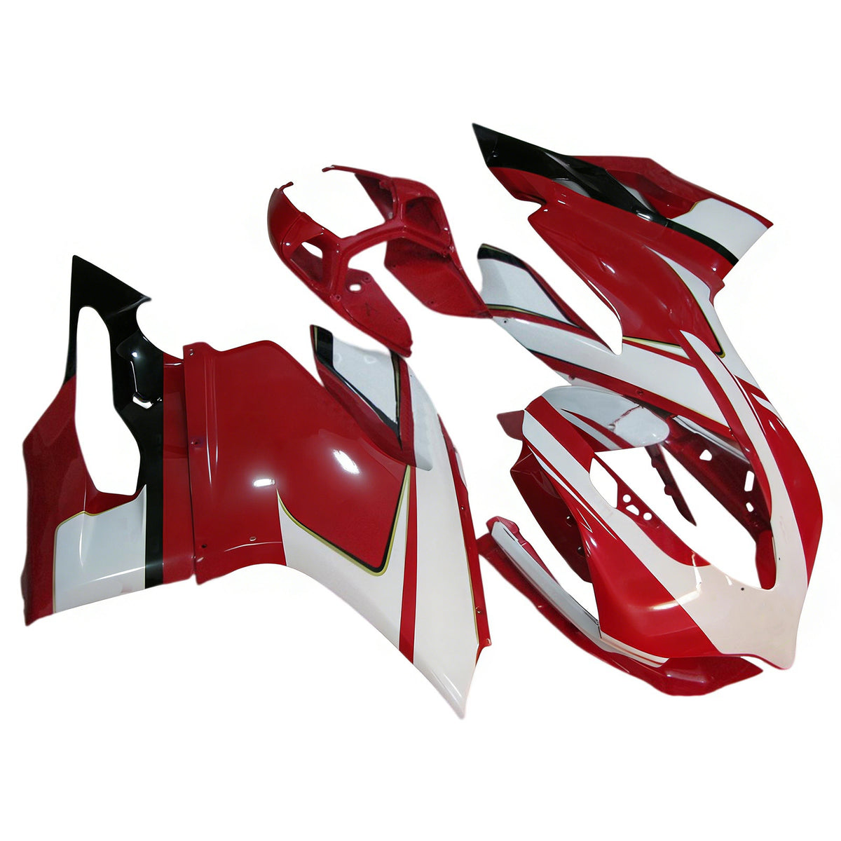 Amotopart 2012-2015 Ducati 899 Red White Fairing Kit