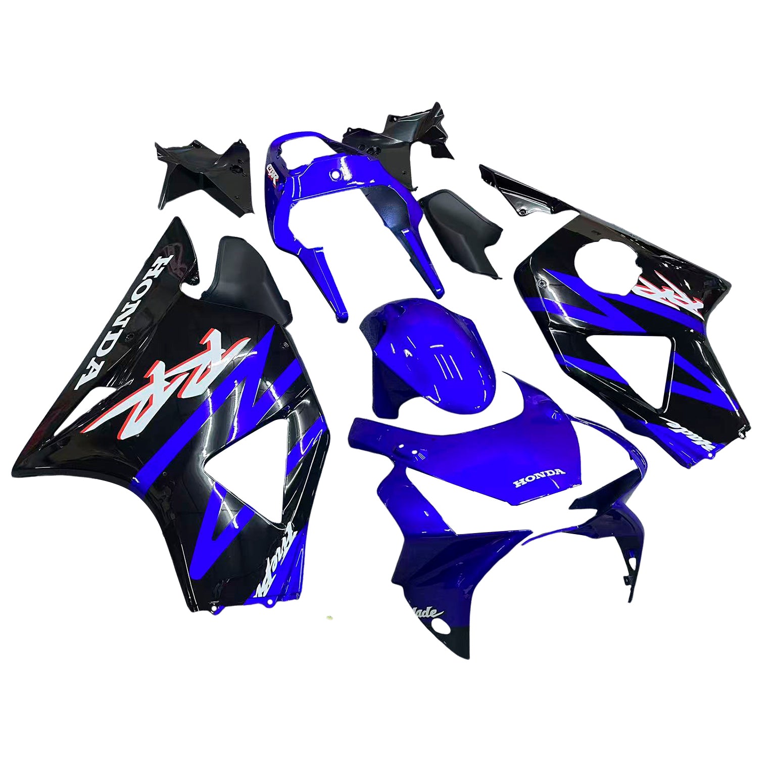 Amotopart 2002-2003 Honda CBR954 Glossy Blue Black Fairing Kit