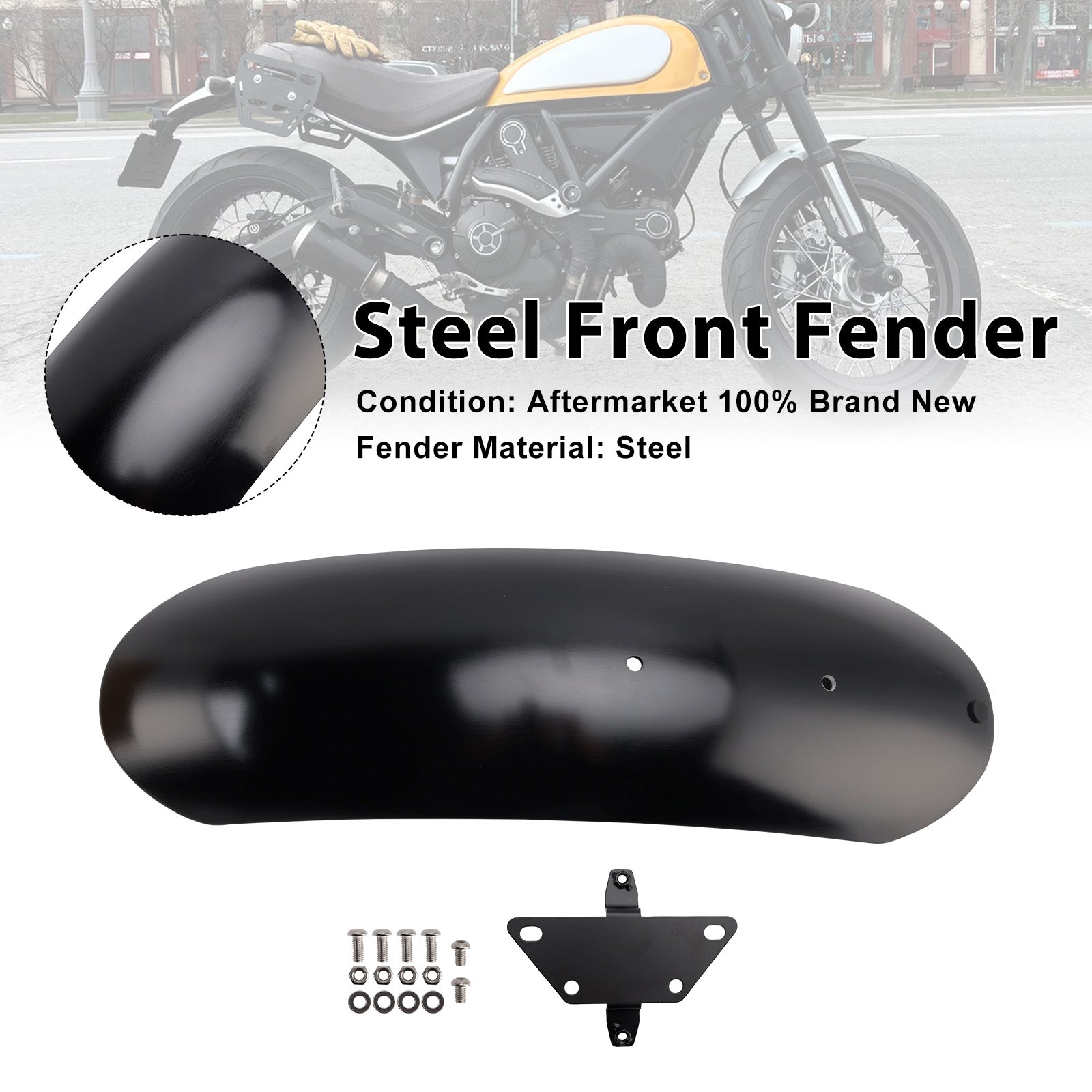 2015-2025 Ducati Scrambler 1100 800 stalen voorspatbordspatbord