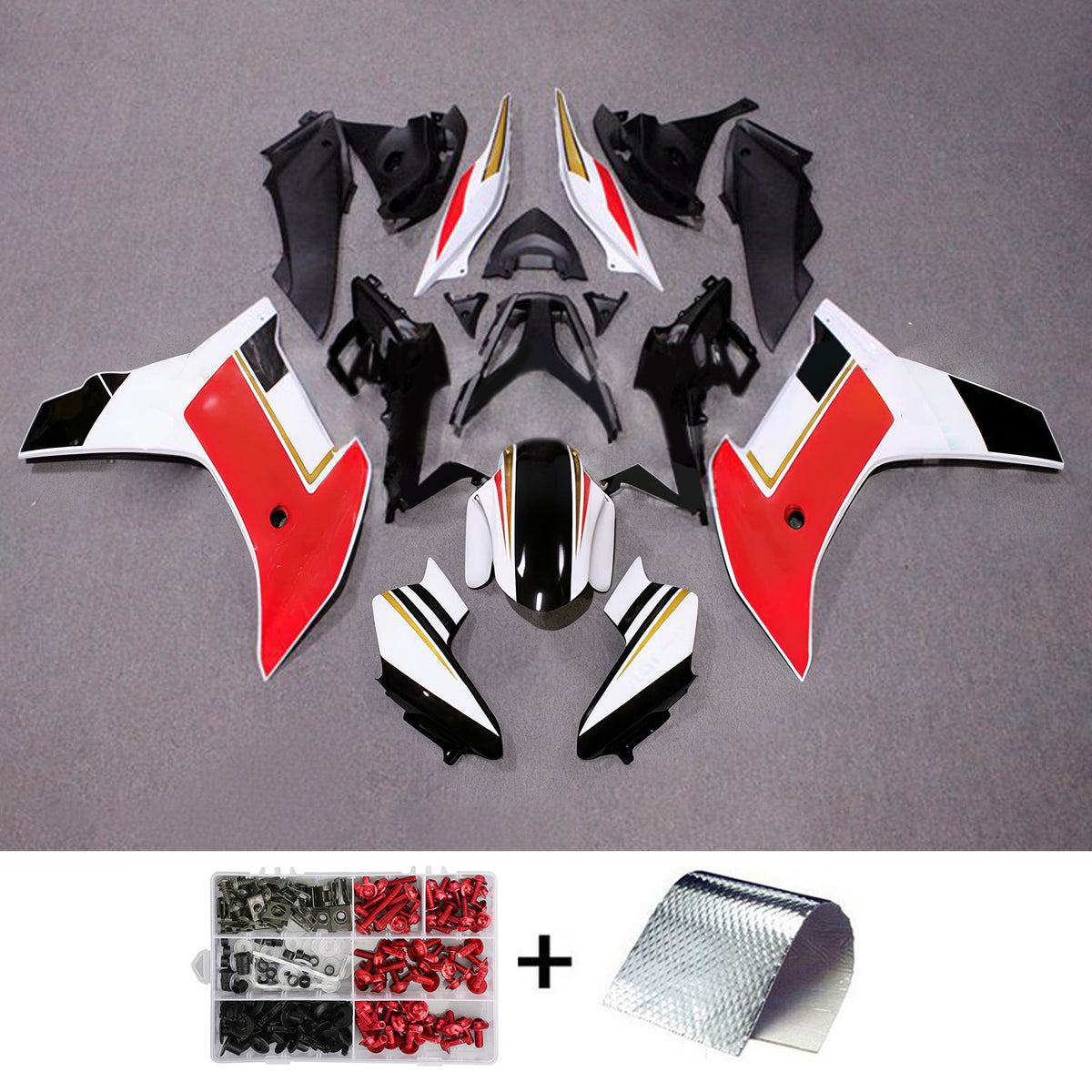 Amotopart 2011–2013 Honda CBR600F Weiß Schwarz Rot Verkleidungsset