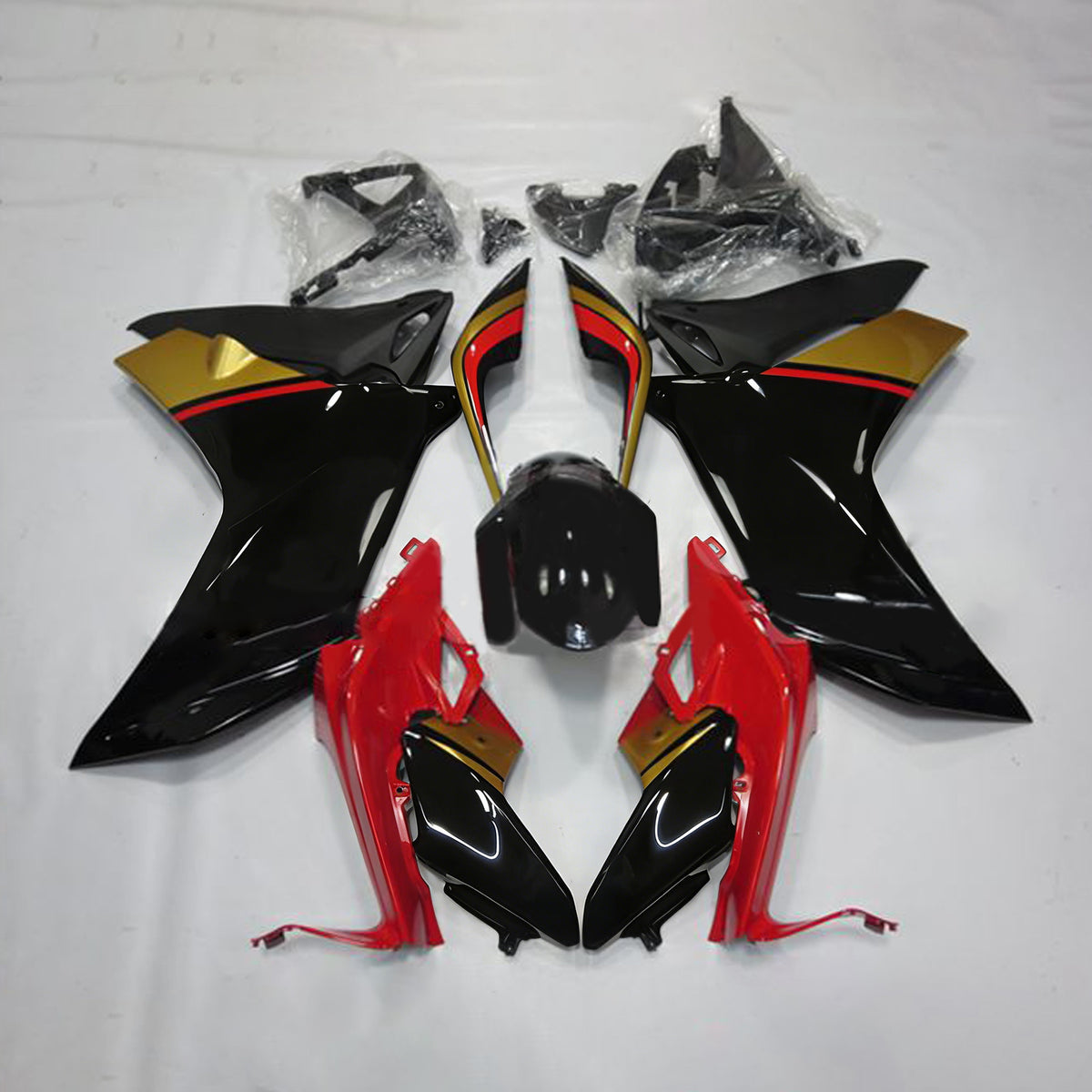 Amotopart 2011-2013 Honda CBR600F Black Red Fairing Kit